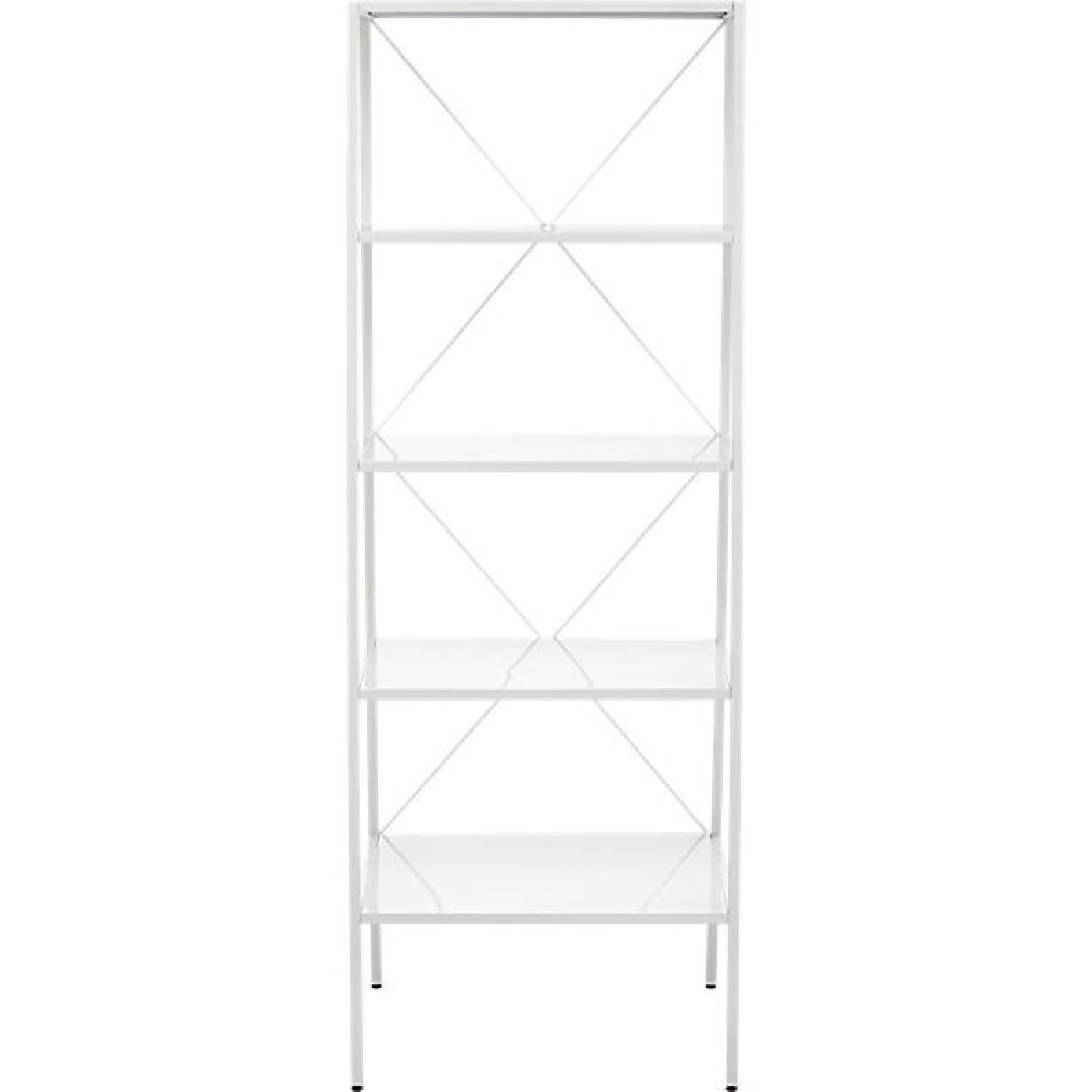 Crate & Barrel White Hancock Bookcases - image-0