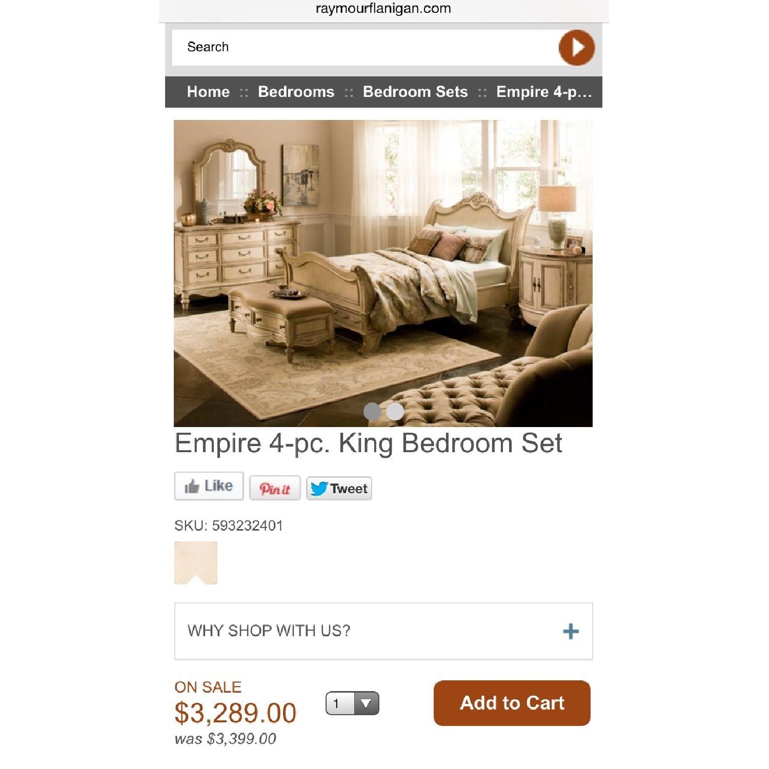 Raymour & Flanigan 4 Piece Empire King Size Bedroom Set - image-10