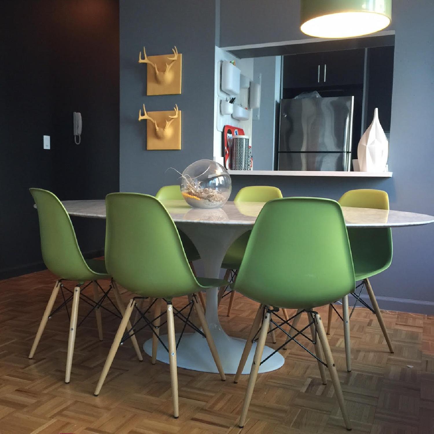 Oval White Marble Dining Table - image-1