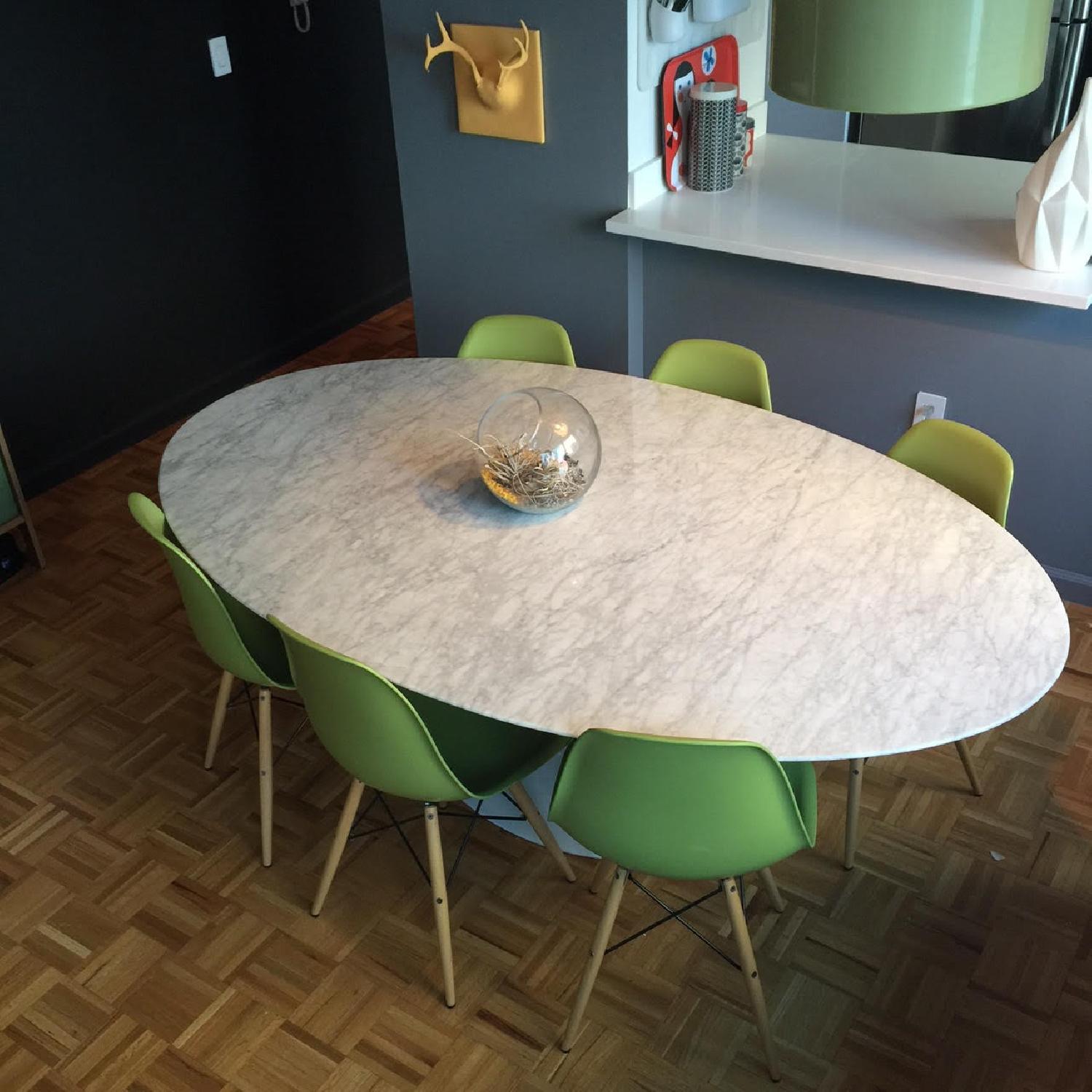 Oval White Marble Dining Table AptDeco