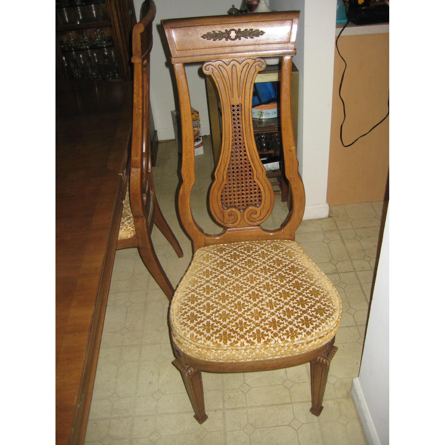 Thomasville 1970's Pecan Dining Table w/ 6 Chairs - image-2
