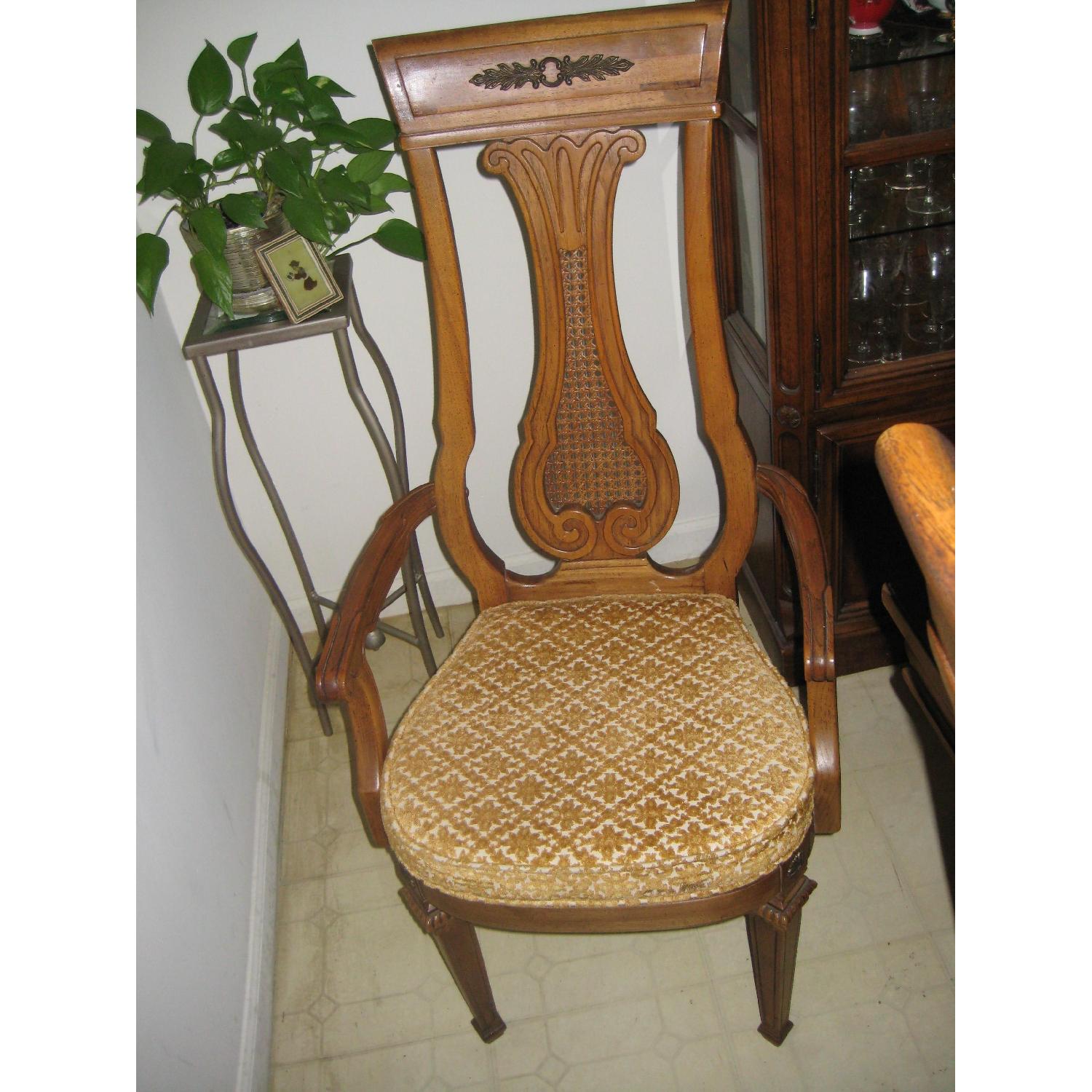 Thomasville 1970's Pecan Dining Table w/ 6 Chairs - image-3