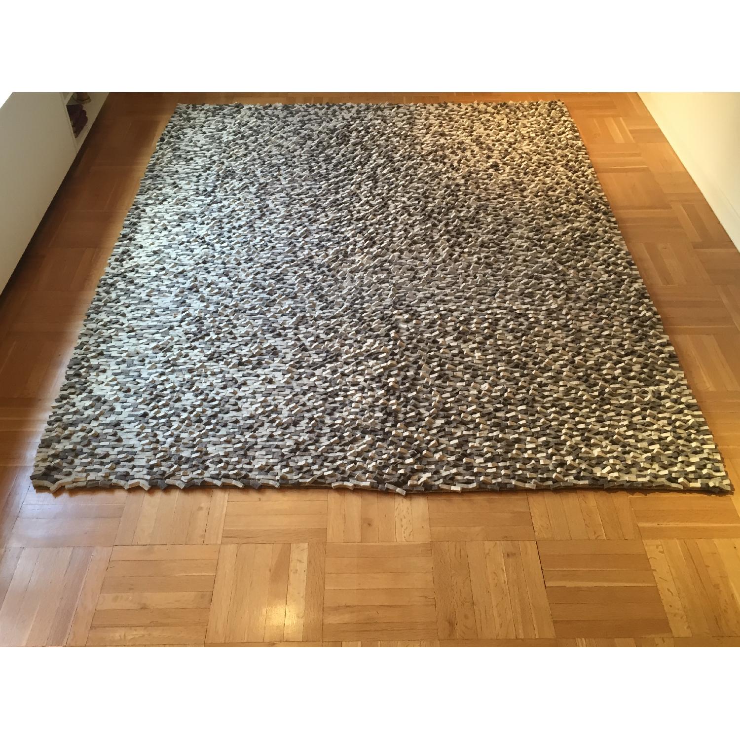 Crate & Barrel Contemporary Grey Logan Rug - image-1