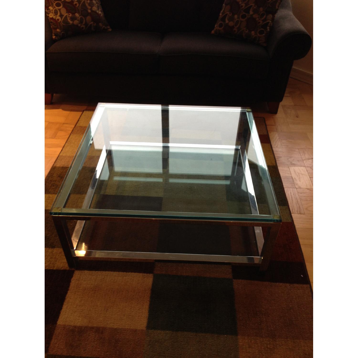 Glass and Chrome Table - image-1