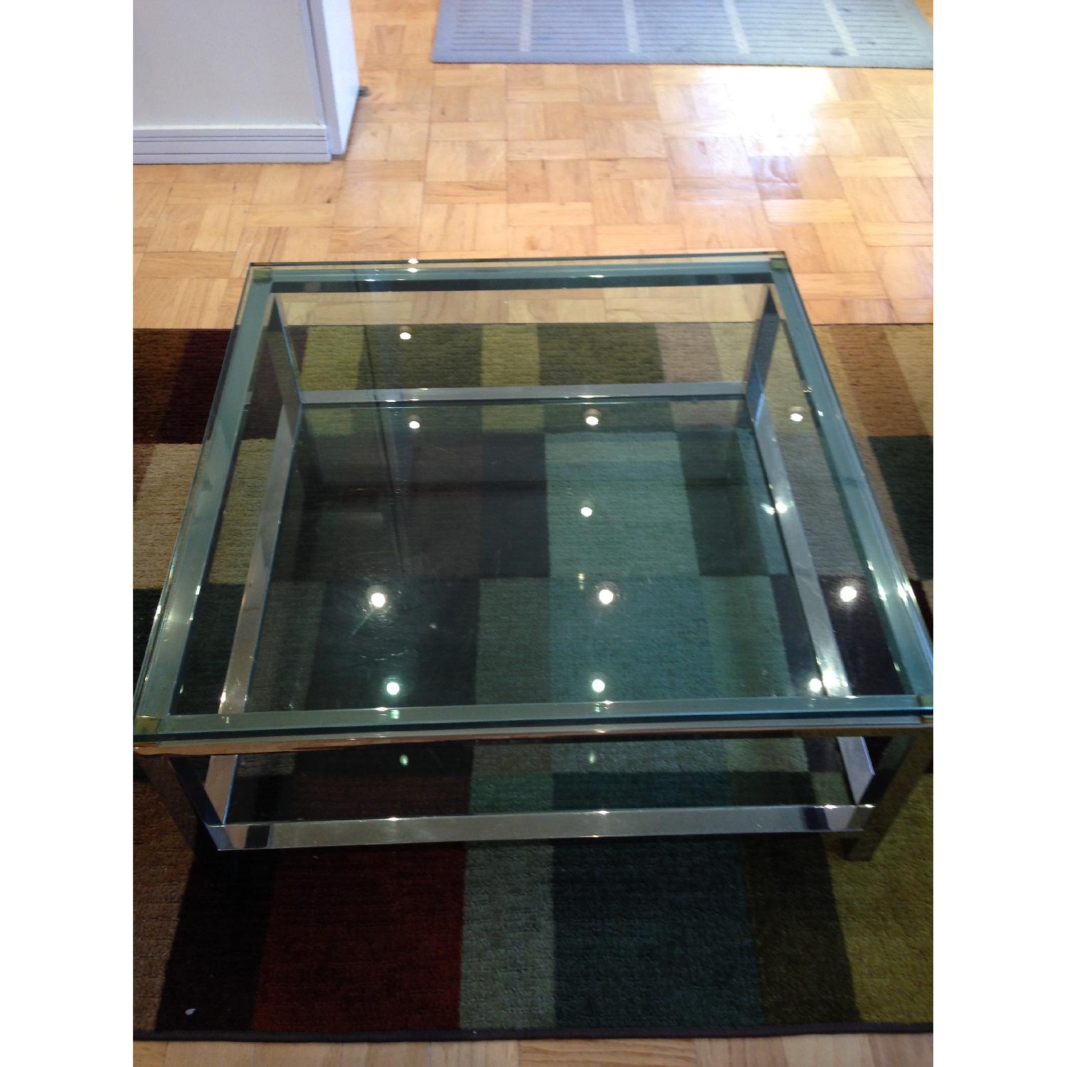 Glass and Chrome Table - image-3