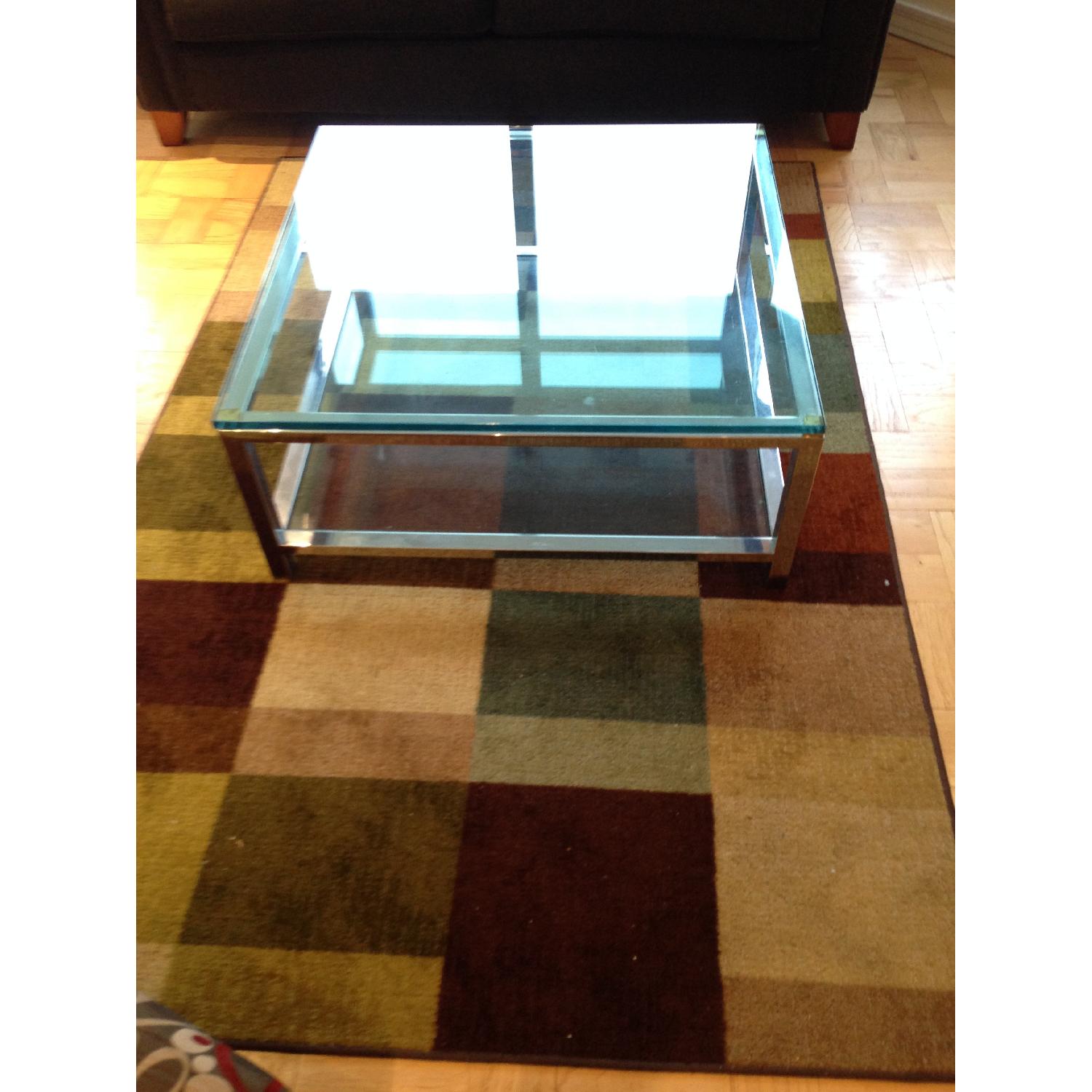 Glass and Chrome Table - image-5