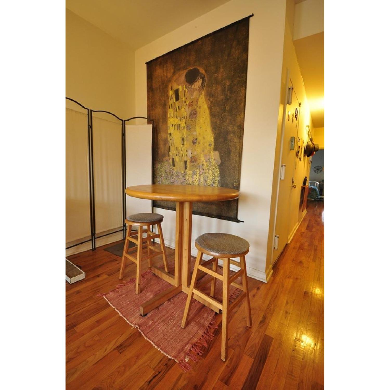 Michigan Maple Block Co. Hightop Butcher Block Table w/ 2 Stools - image-3