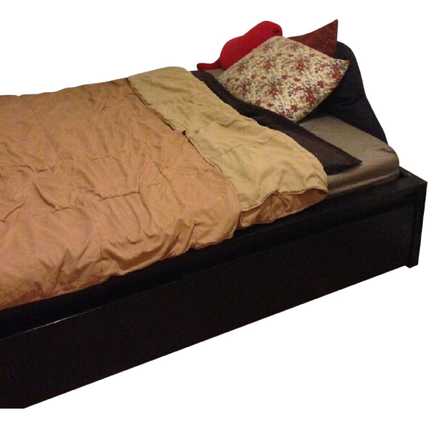 Ikea Malm Full Size Storage Bed Frame w/ Slatted Bed Base AptDeco