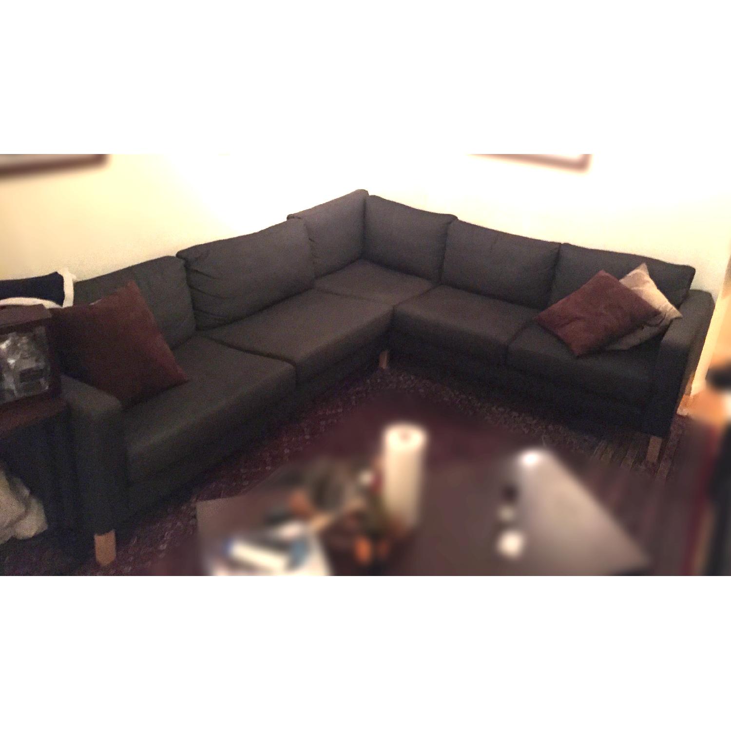 Ikea L Shaped Corner Sofa in Dark Grey - image-1