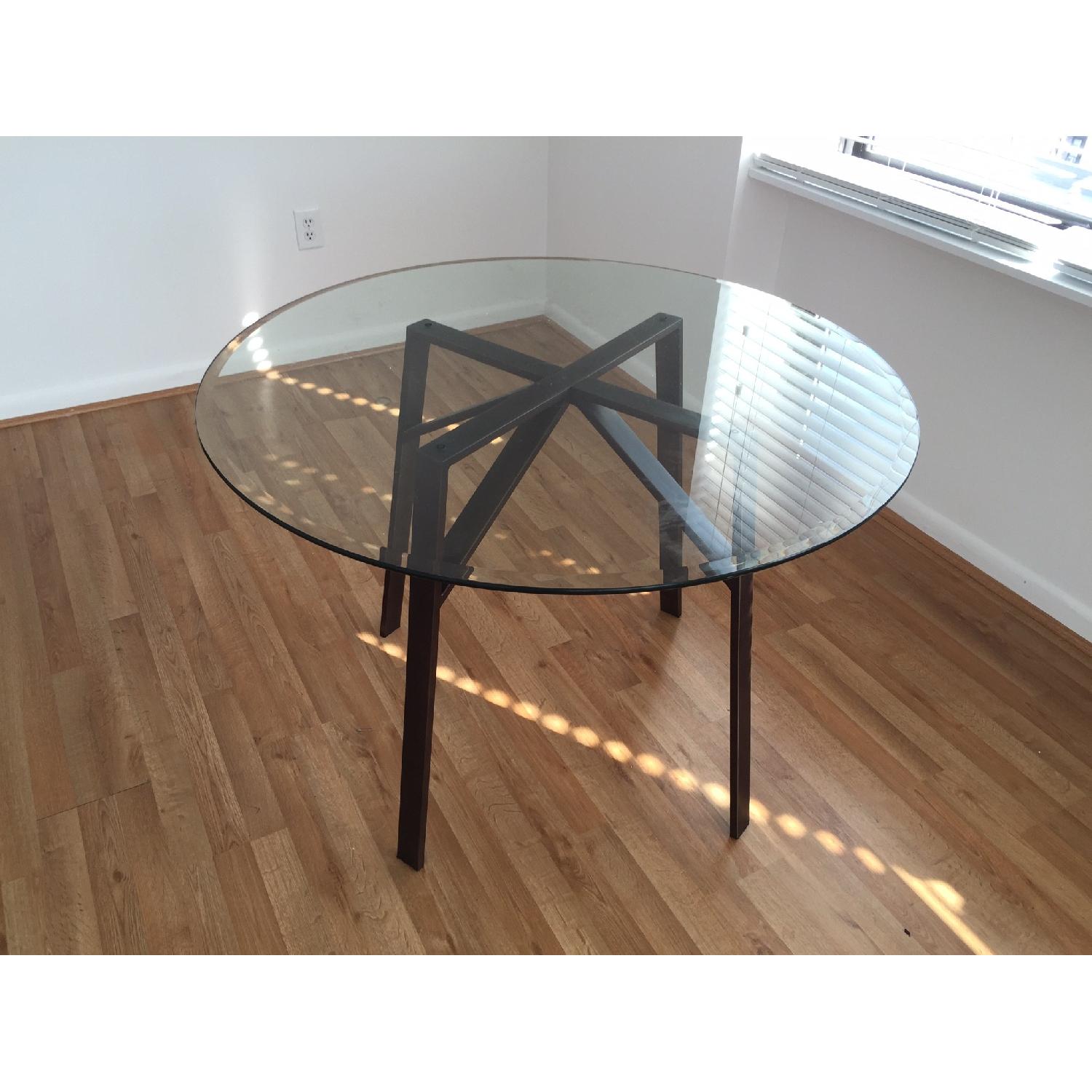 Crate & Barrel Belden Glass Dining Table AptDeco
