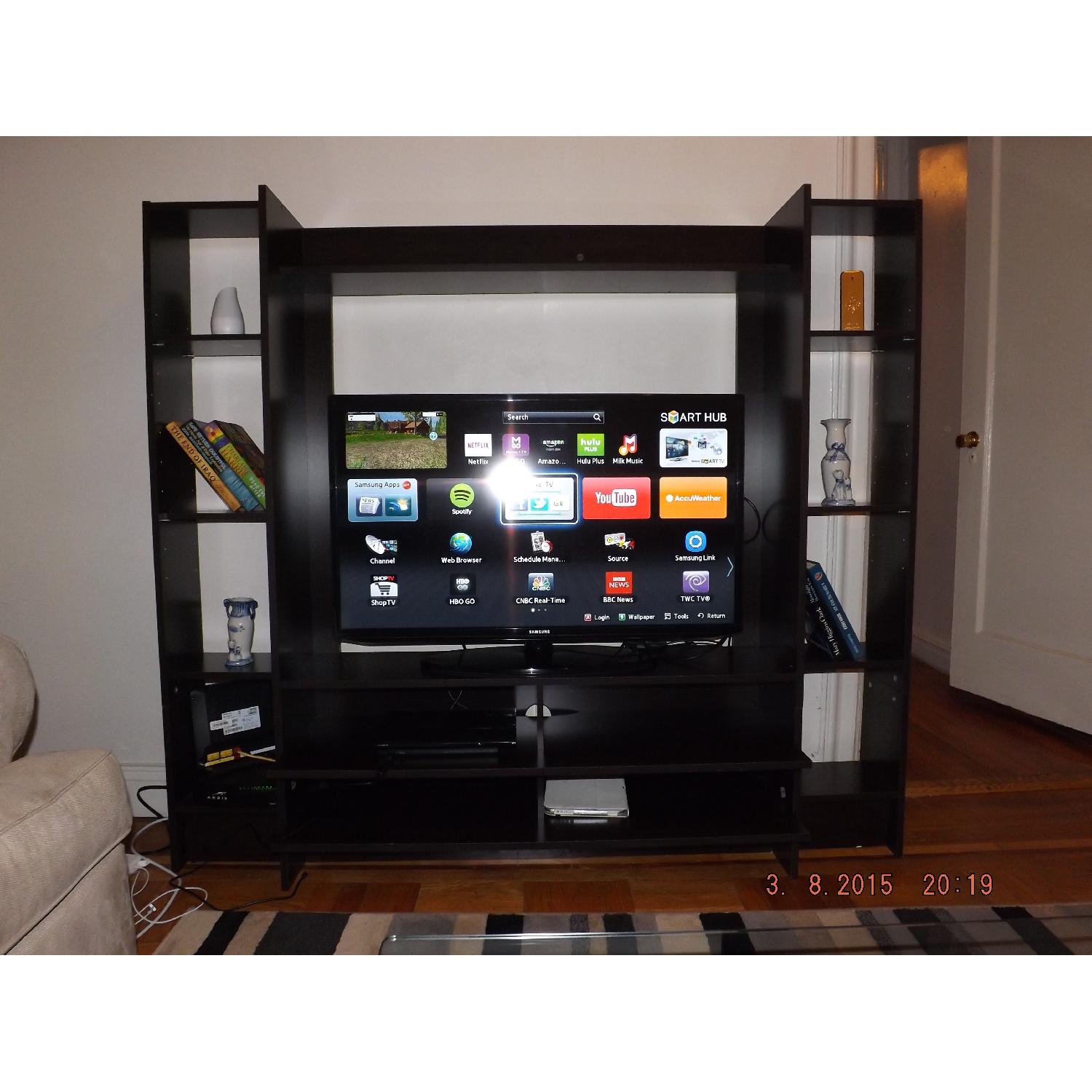 Sauder Beginnings Entertainment Wall System in Cinnamon Cherry - image-1