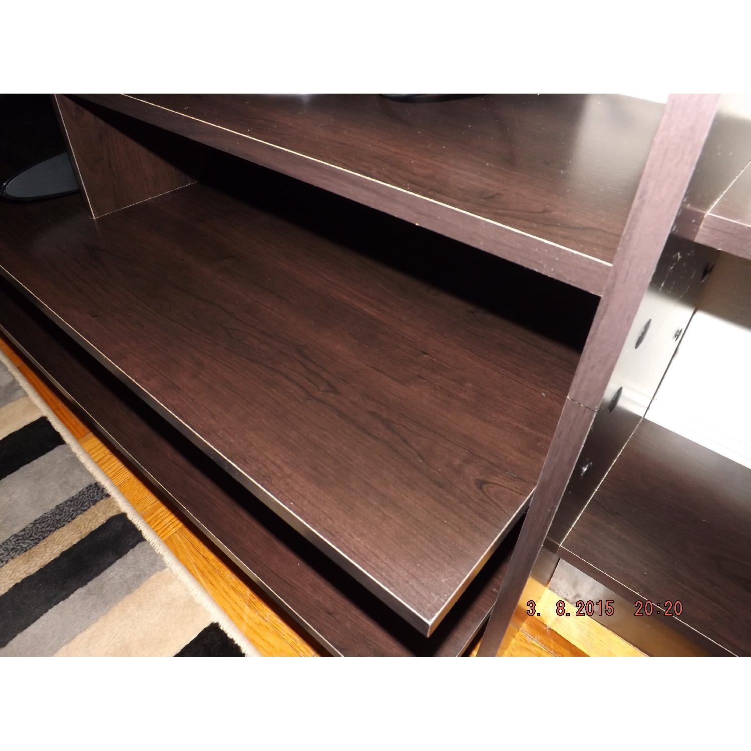 Sauder Beginnings Entertainment Wall System in Cinnamon Cherry - image-4