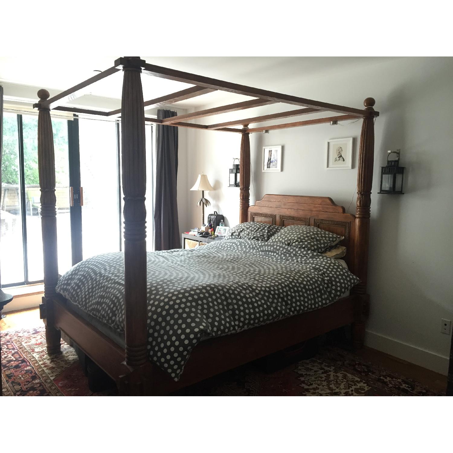Four Poster Queen Size Mahogany Bed - image-1