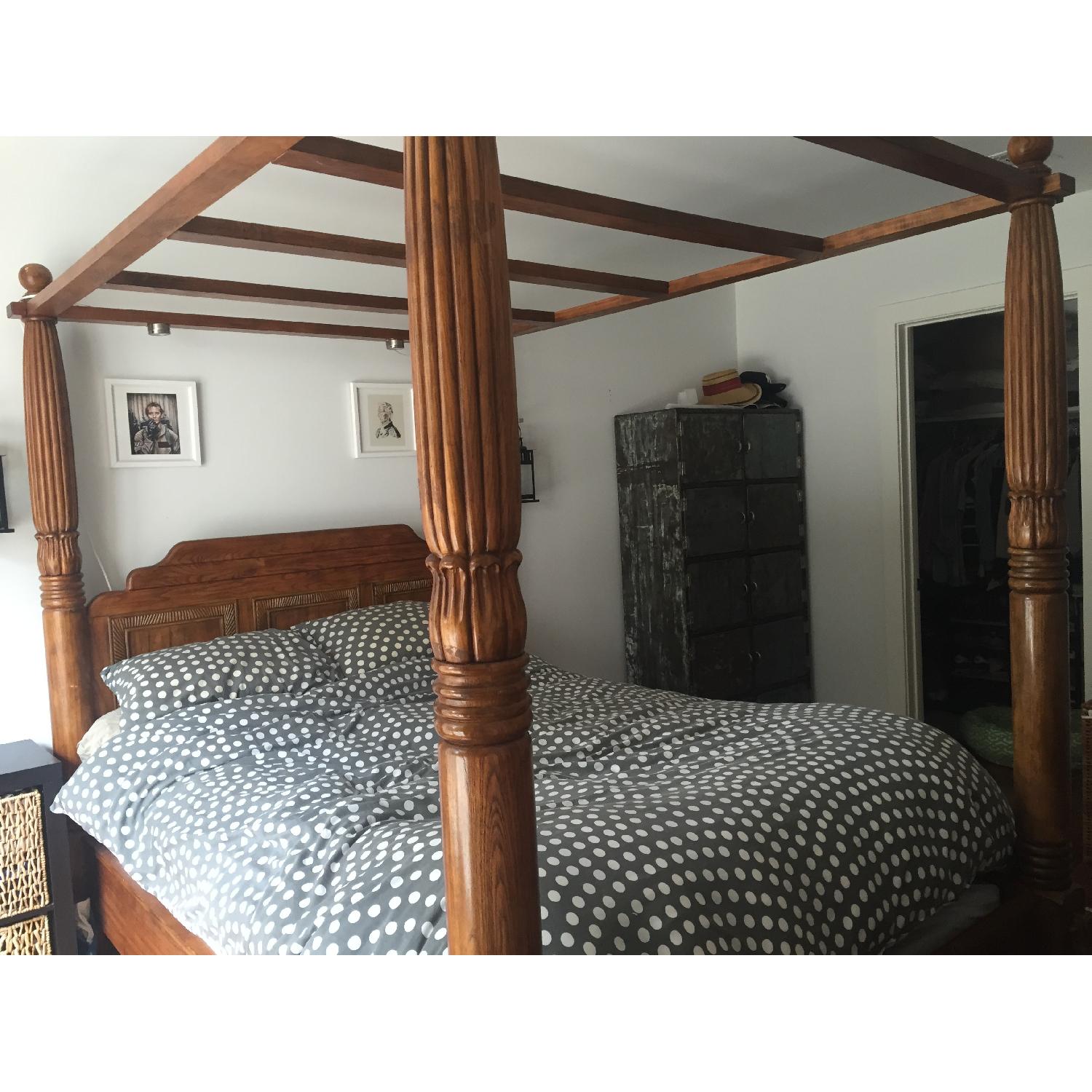 Four Poster Queen Size Mahogany Bed - image-2