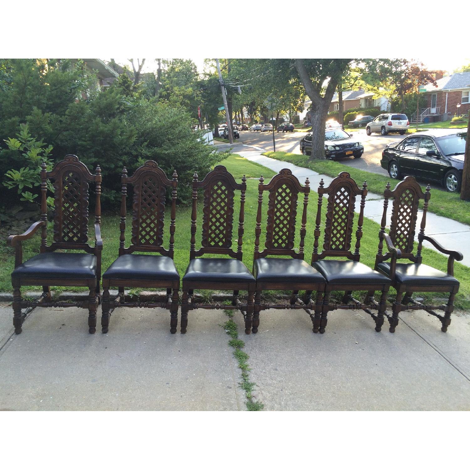 Hibriten Furniture Solid Wood Vintage Dining Room Chairs - Set of 6 - image-5
