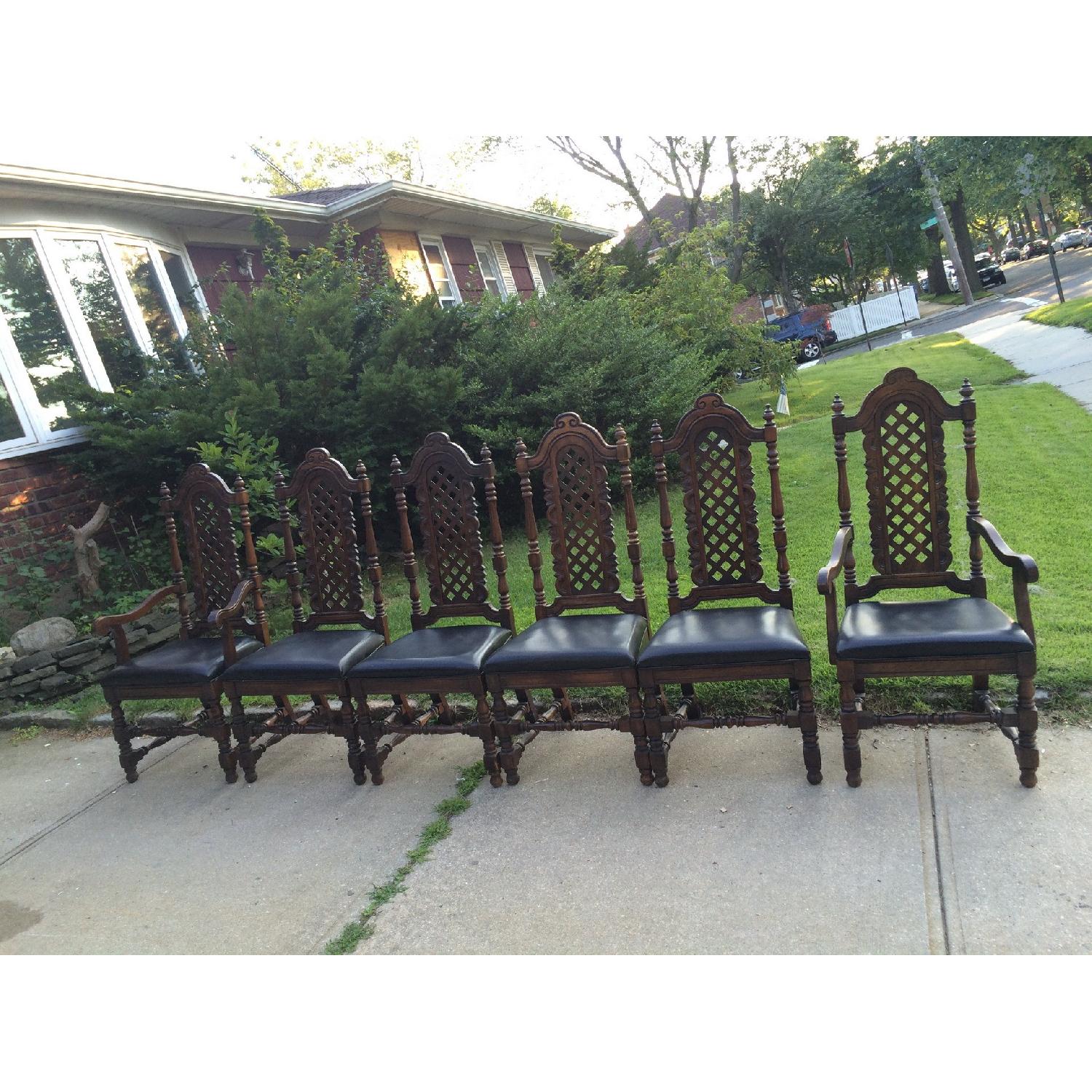 Hibriten Furniture Solid Wood Vintage Dining Room Chairs - Set of 6 - image-7