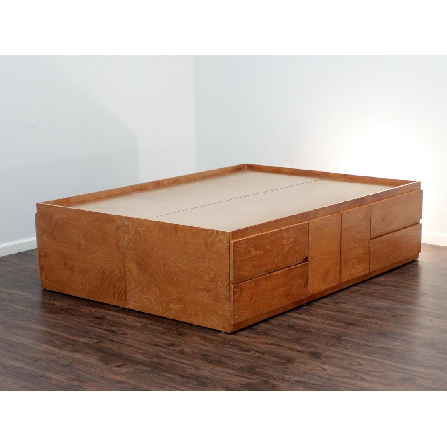 Gothic Furniture Queen Storage Oak Bed with 8 Drawers - image-3