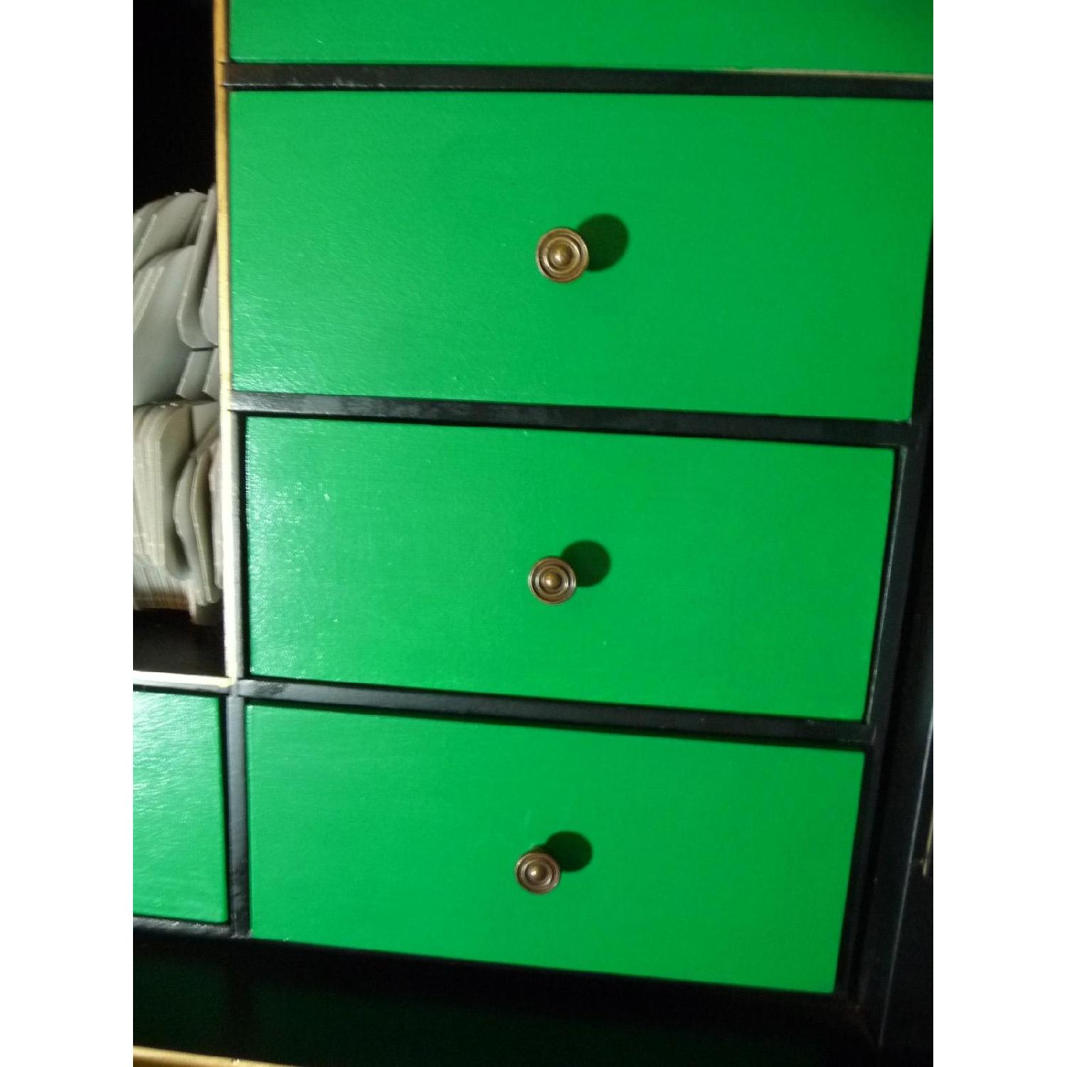 Vintage Black Secretary w/ Green Drawers - image-11