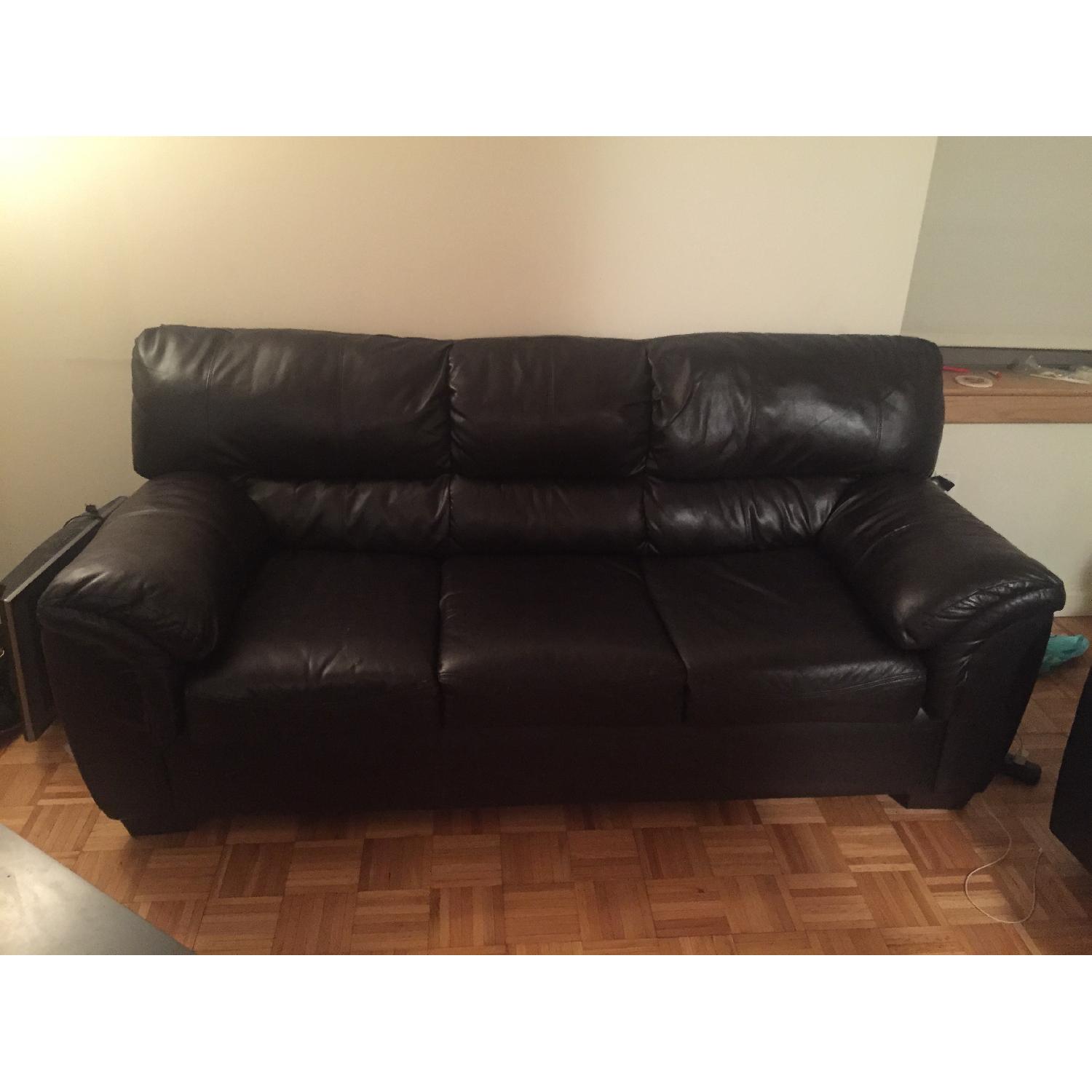 Three Seat Leather Couch - image-1