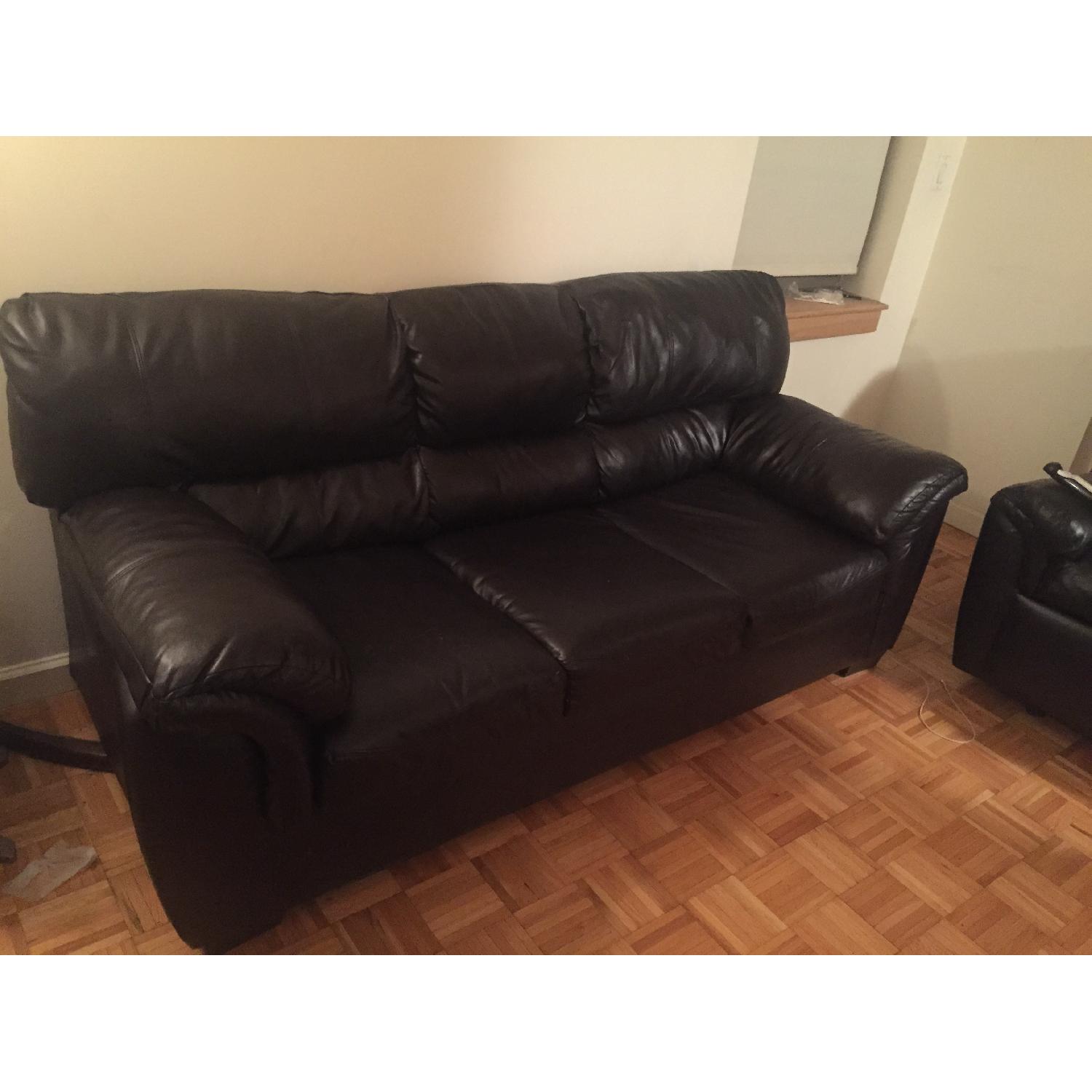 Three Seat Leather Couch - image-2