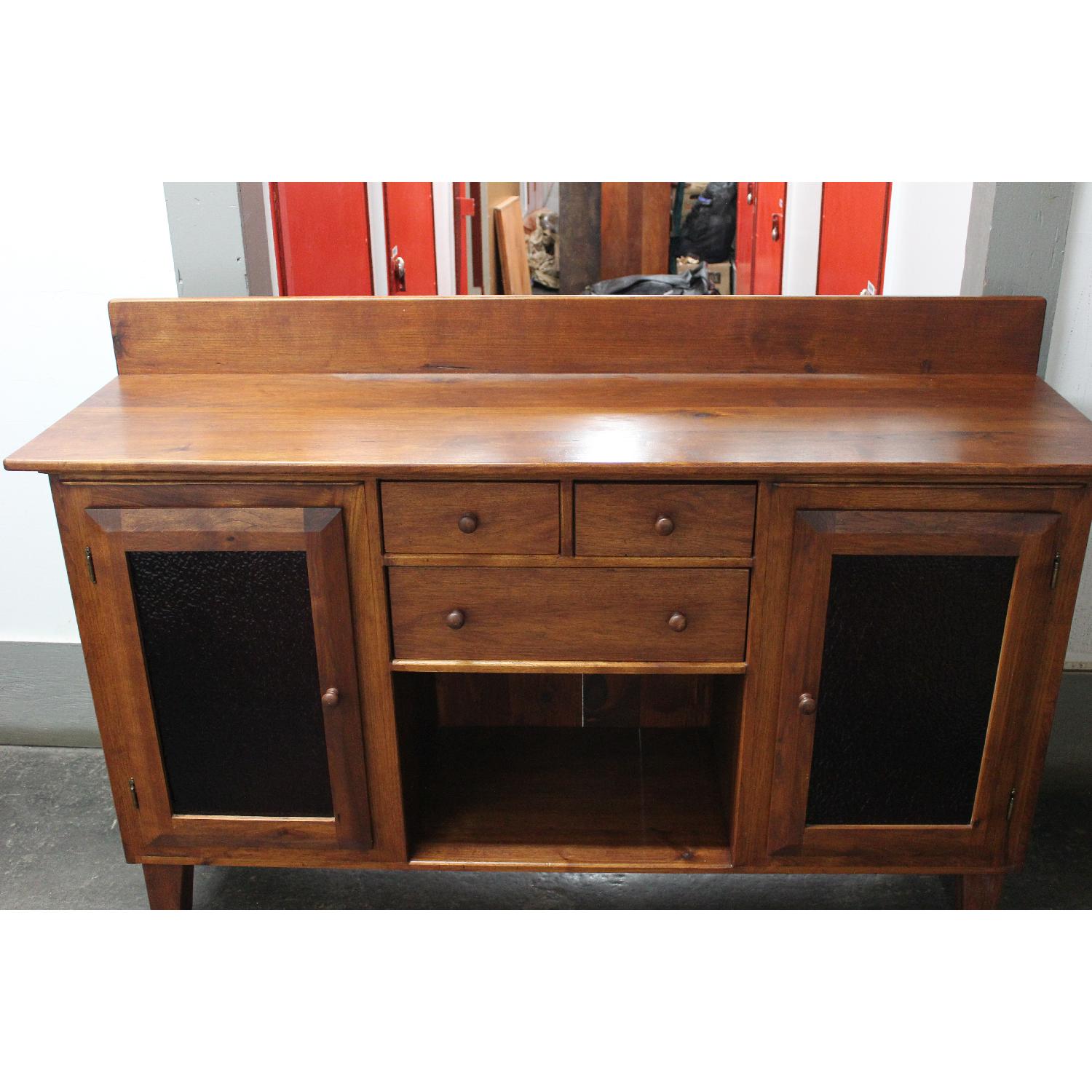 Cherry Wood Credenza w/ Storage & Display - image-1