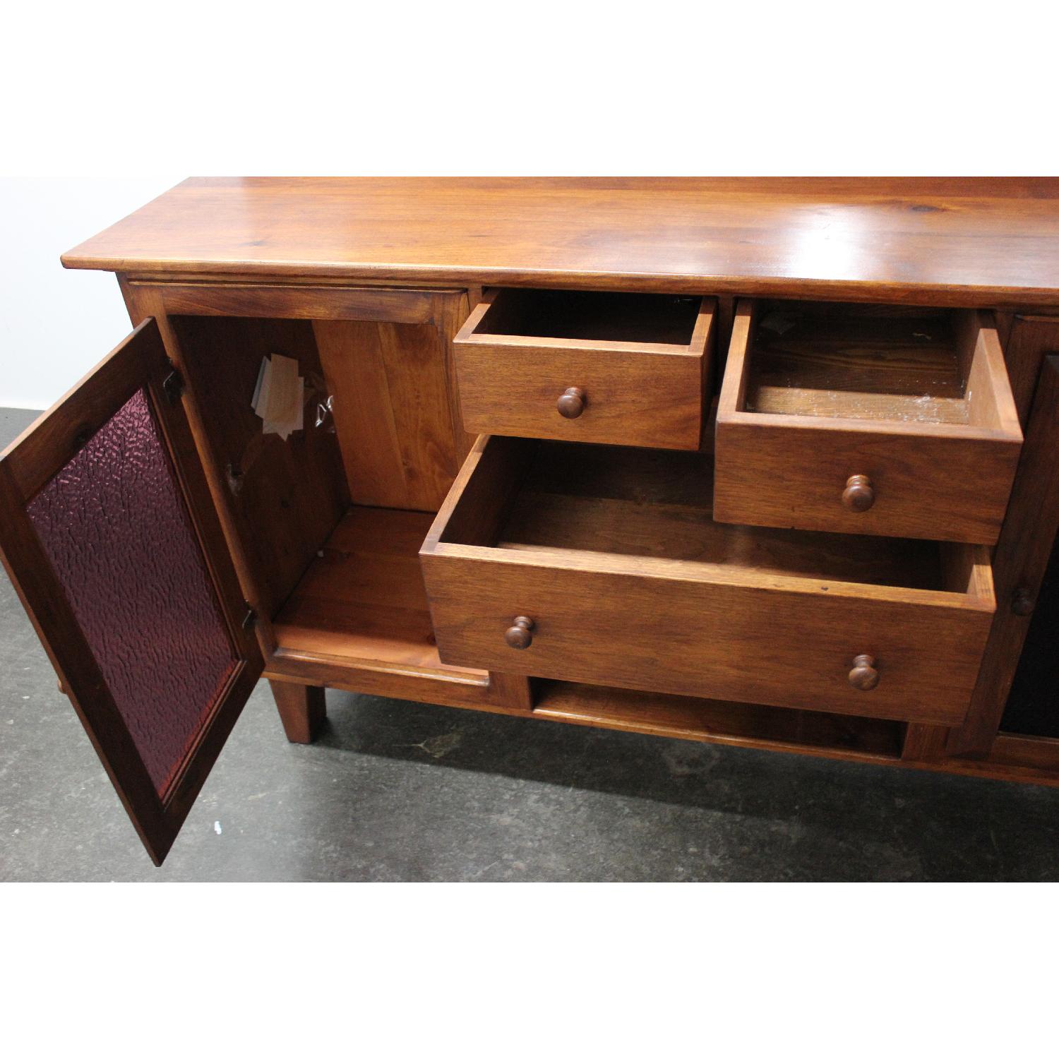 Cherry Wood Credenza w/ Storage & Display - image-2