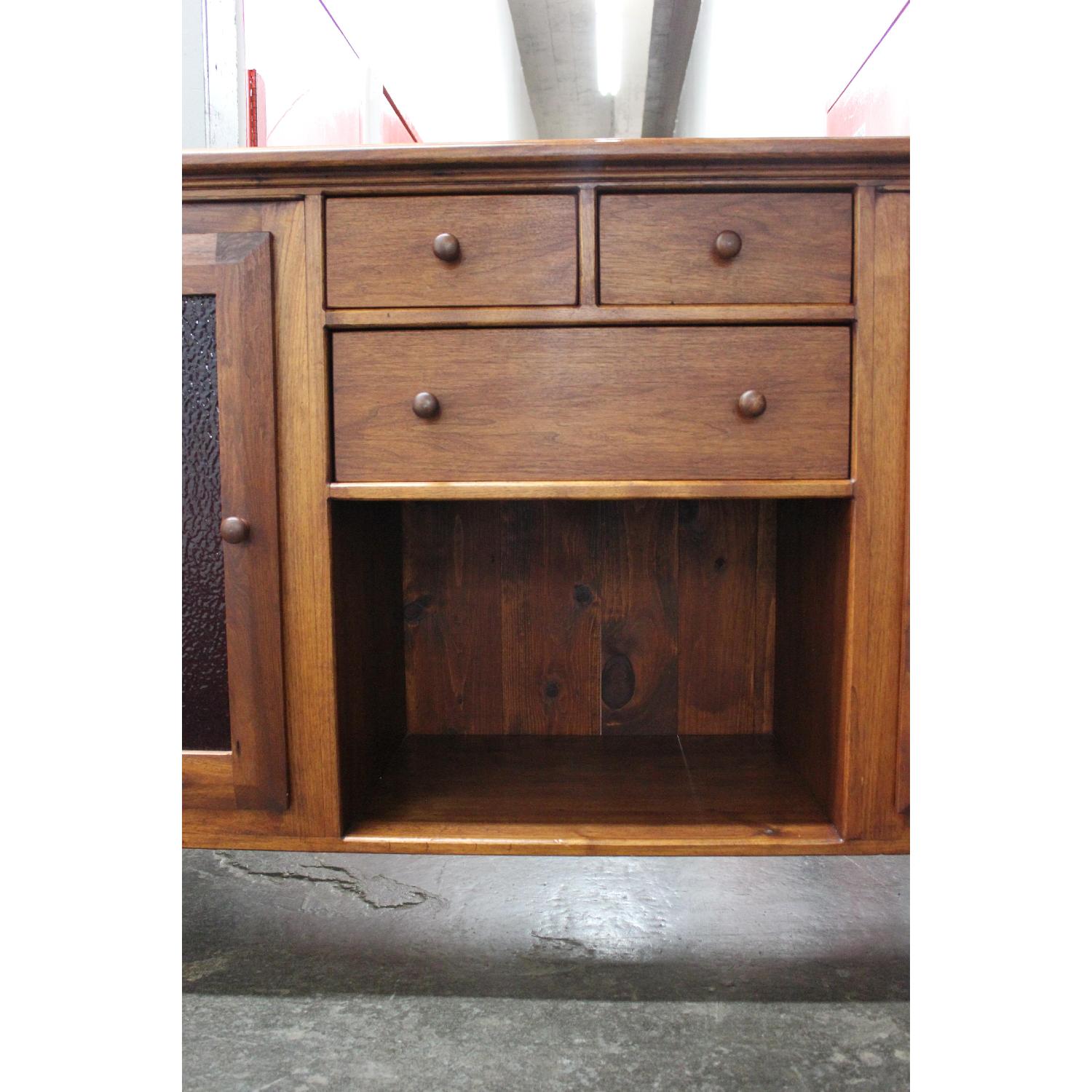 Cherry Wood Credenza w/ Storage & Display - image-4