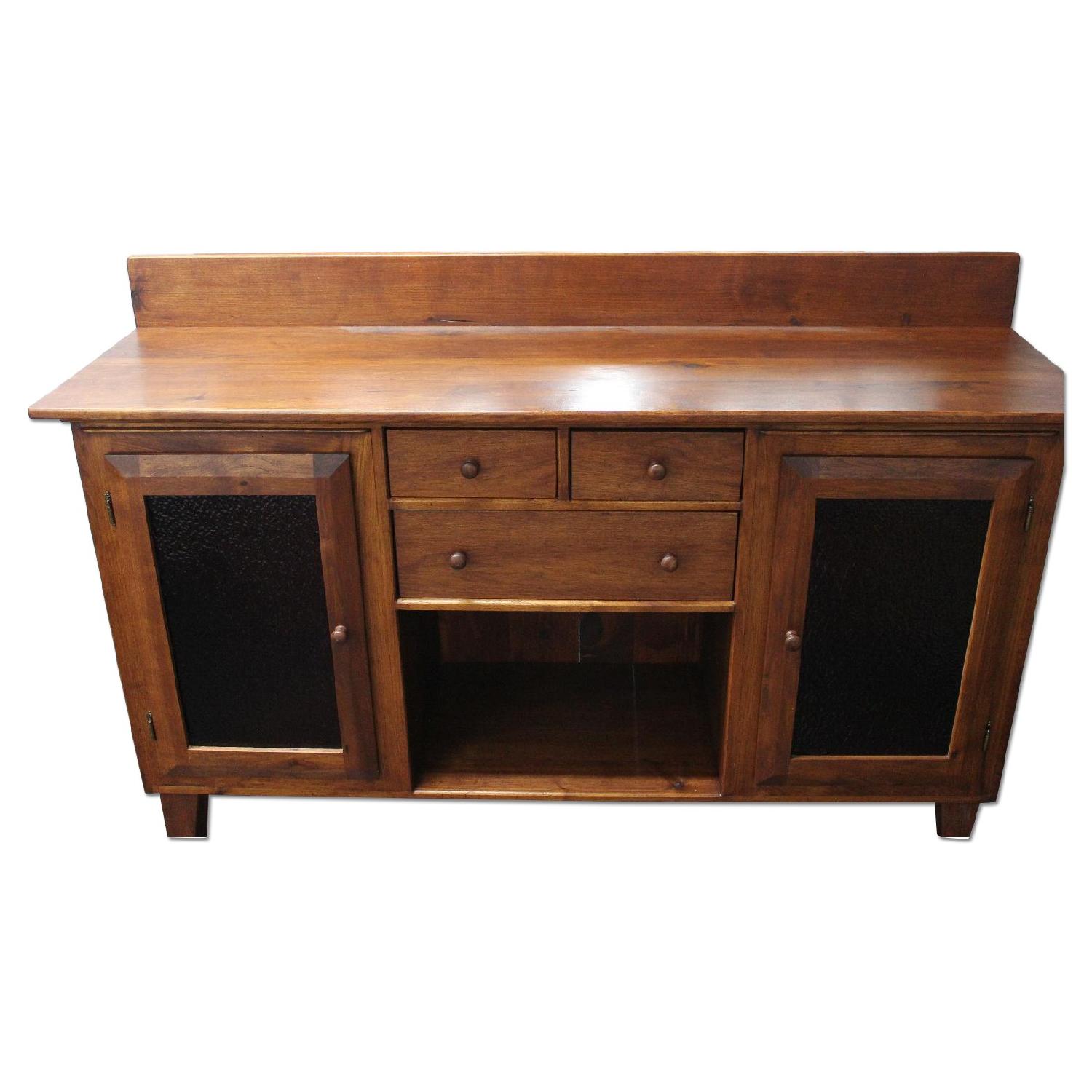Cherry Wood Credenza w/ Storage & Display - image-0