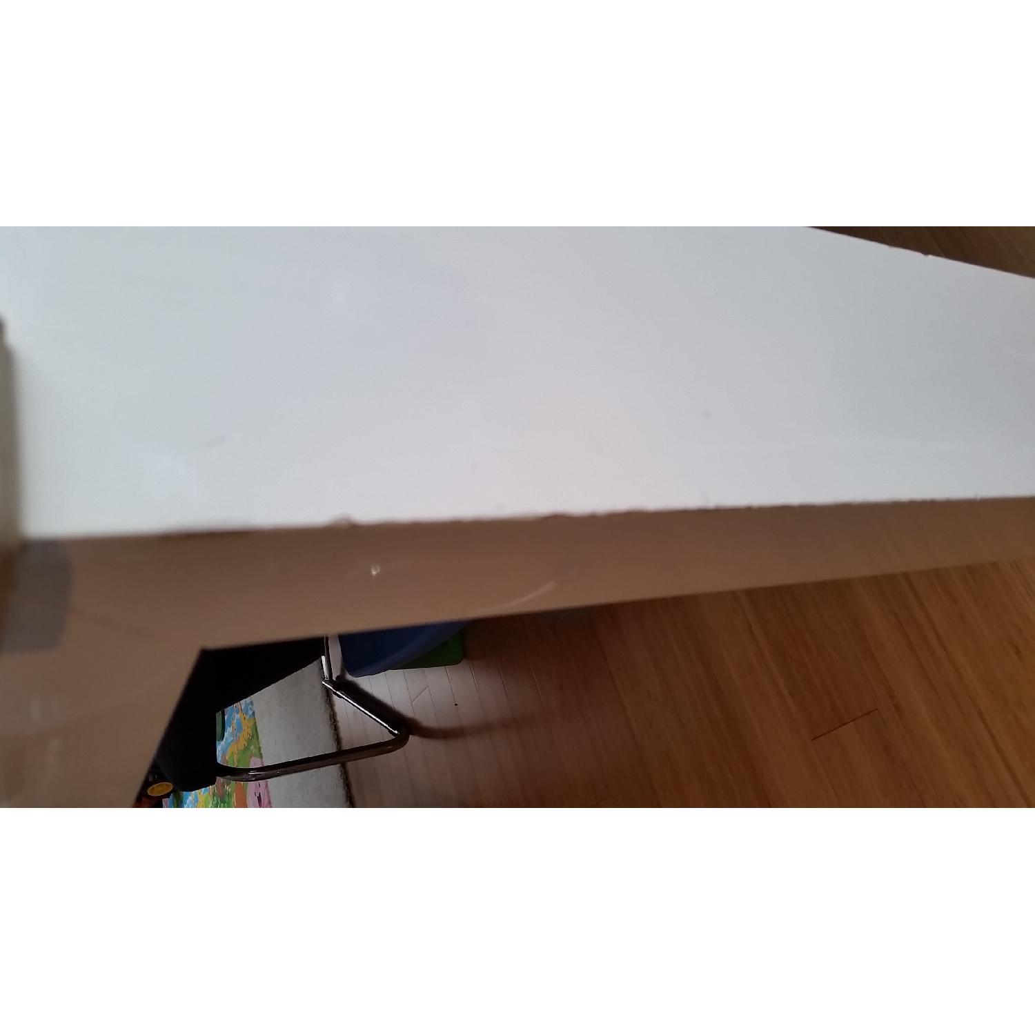 Calligaris Square Black Tempered Glass & White Border Dining Table - image-3