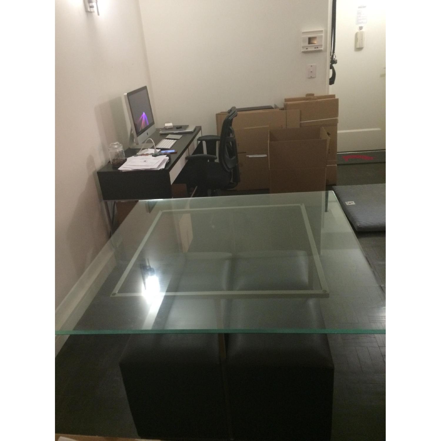 Pier 1 Square Glass Table w/ 4 Stools - image-2