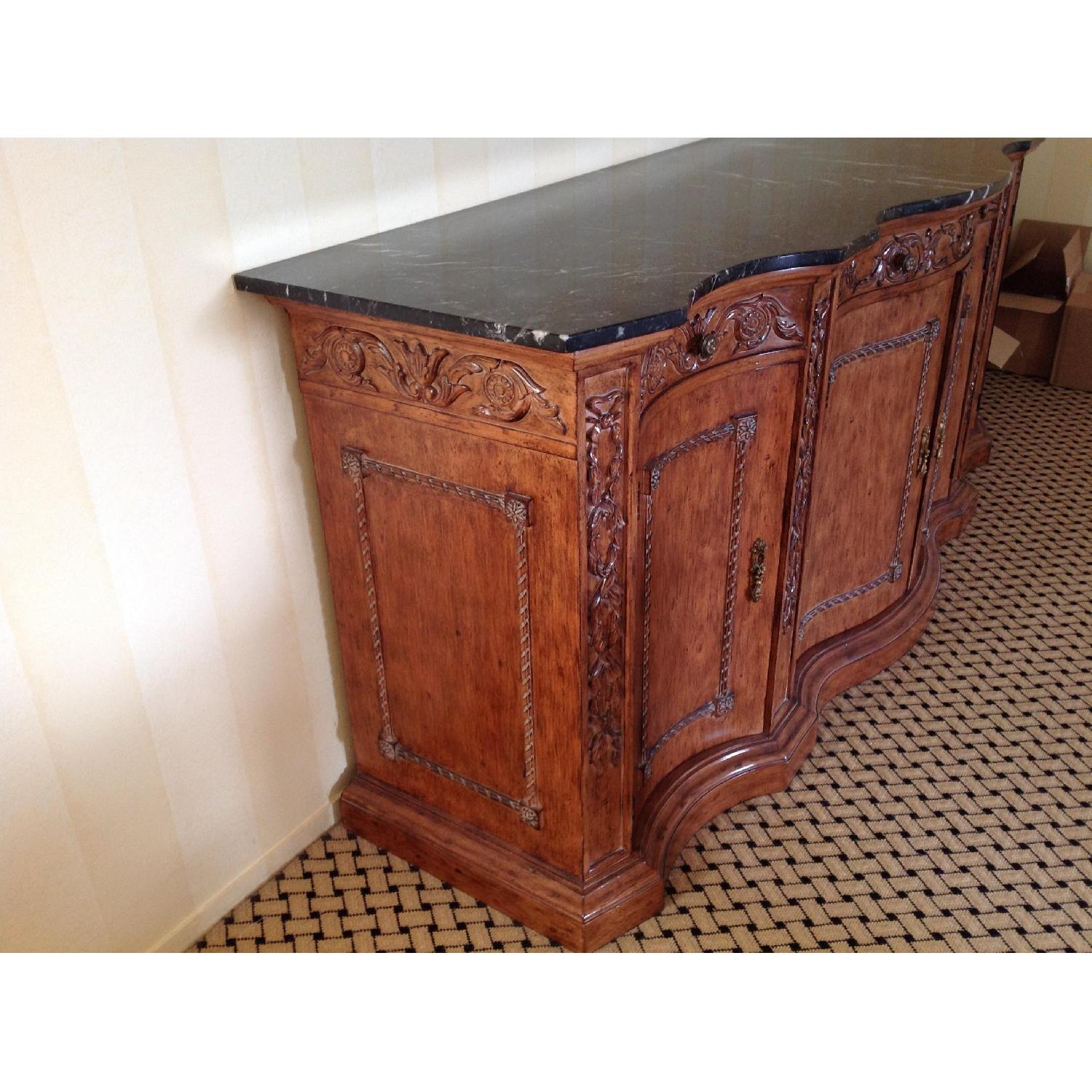 Custom Wood Credenza w/ Marble Top - image-2
