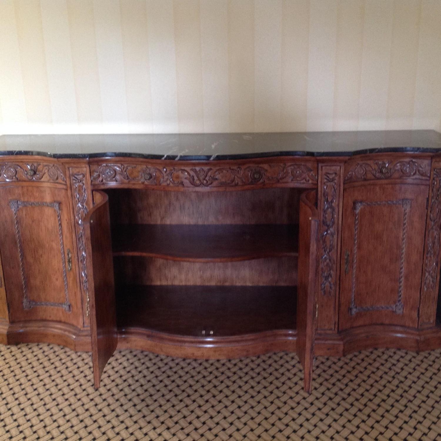 Custom Wood Credenza w/ Marble Top - image-3