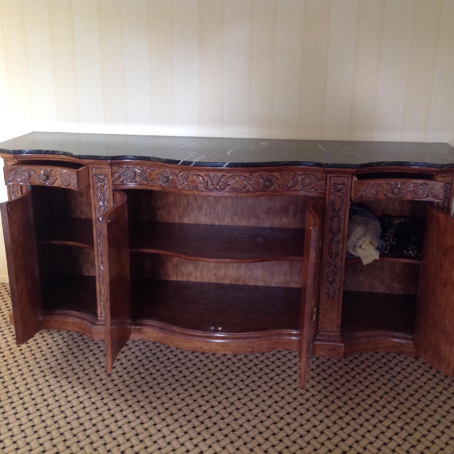 Custom Wood Credenza w/ Marble Top - image-4