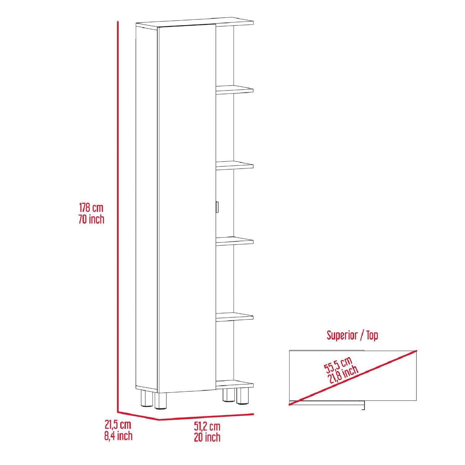 Tall Corner Bathroom Cabinet w/ 1 Door - image-2