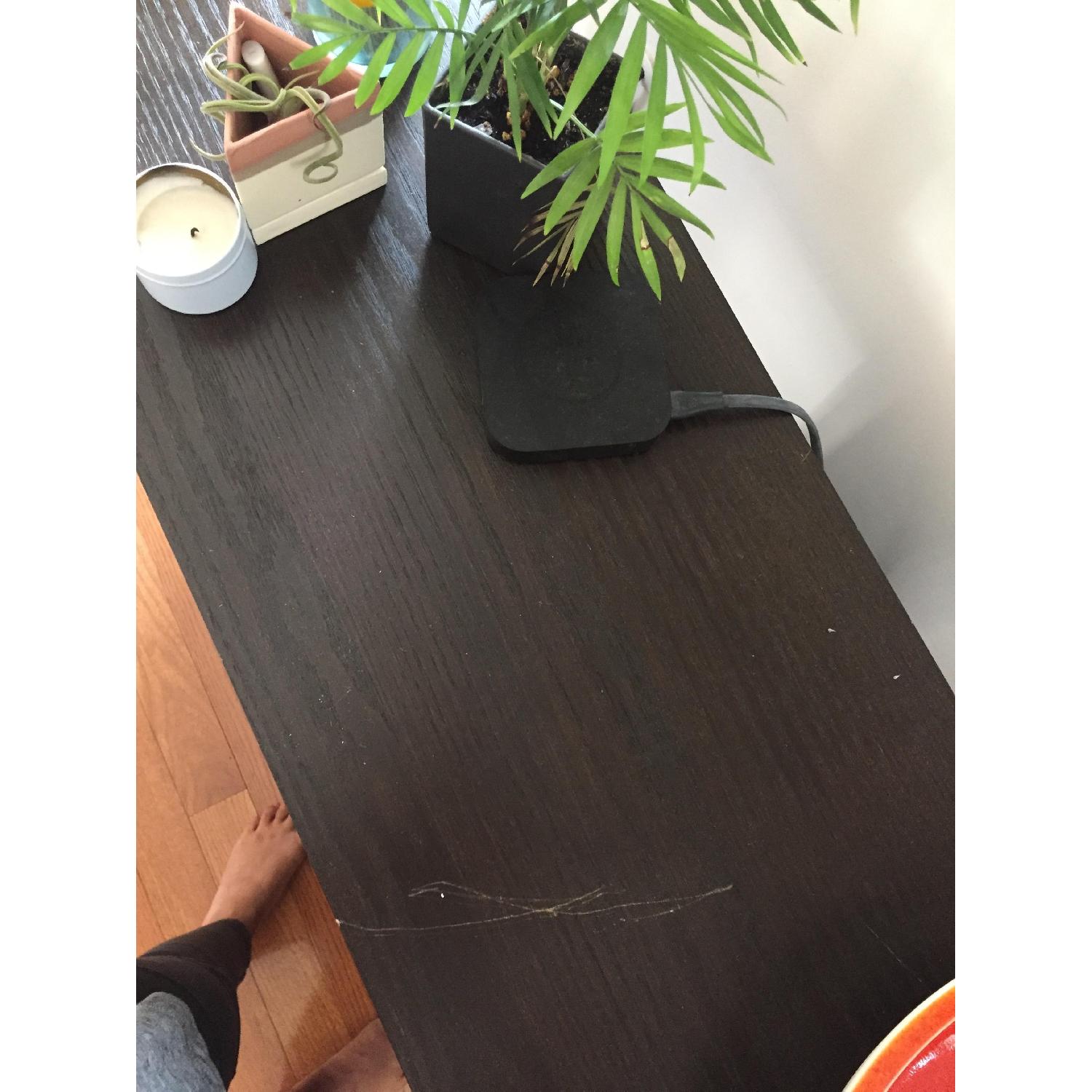 West Elm Black Wood Cubby Rolling Storage - image-7