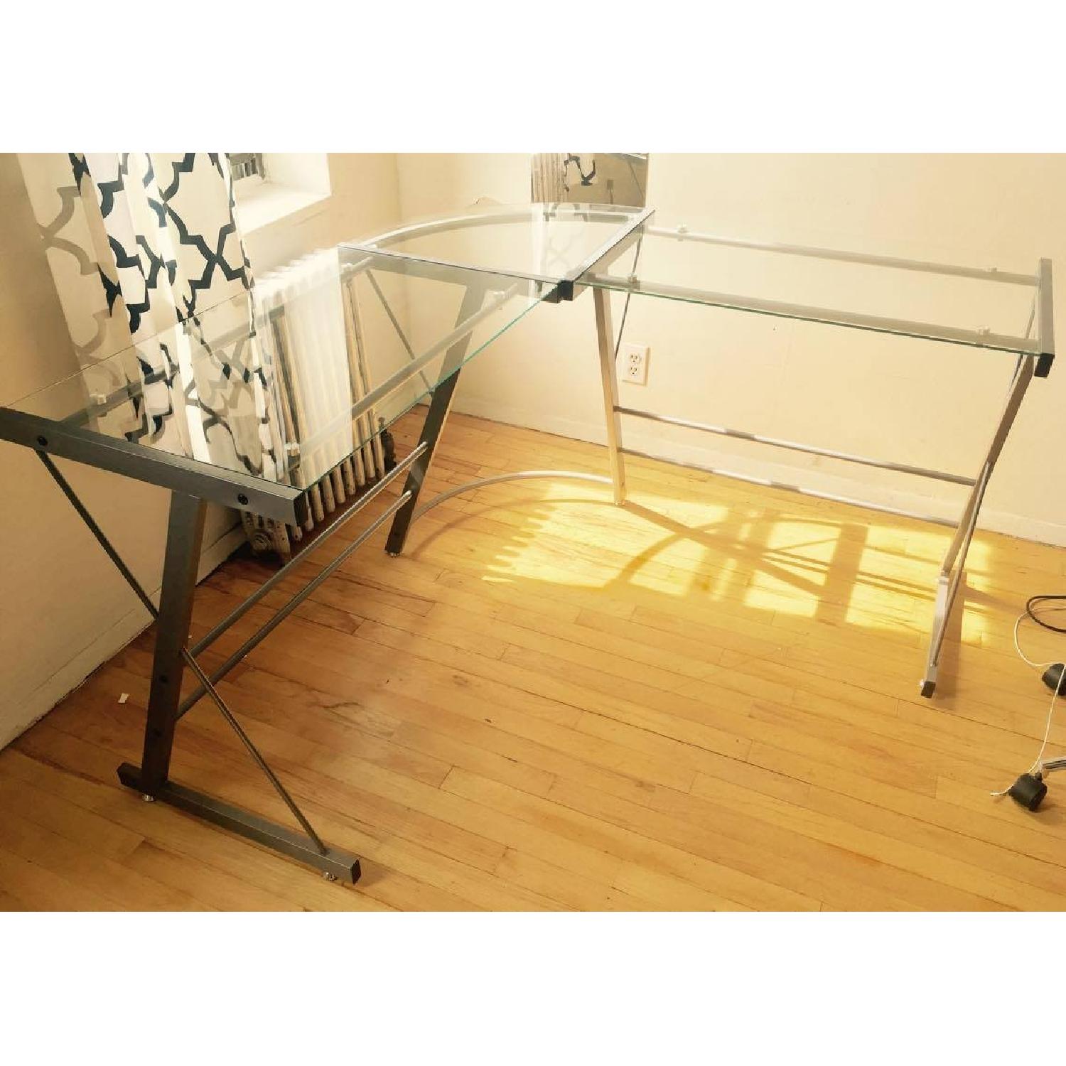 Altra Furniture Glass L Shape Corner Desk - image-2