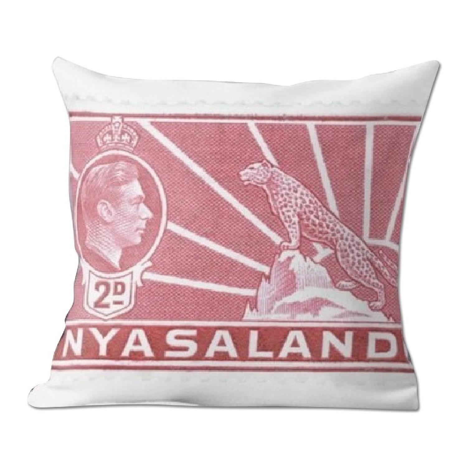 George VI Stamp Carmine Nyasaland 1938 2D Pillow - image-0