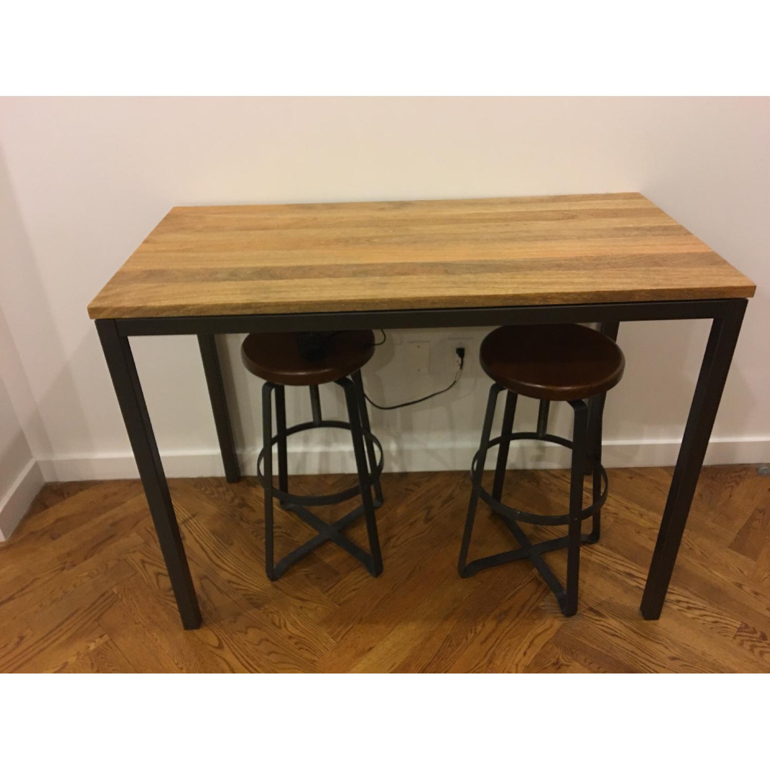 West Elm Box Frame Counter Table Wood - image-3