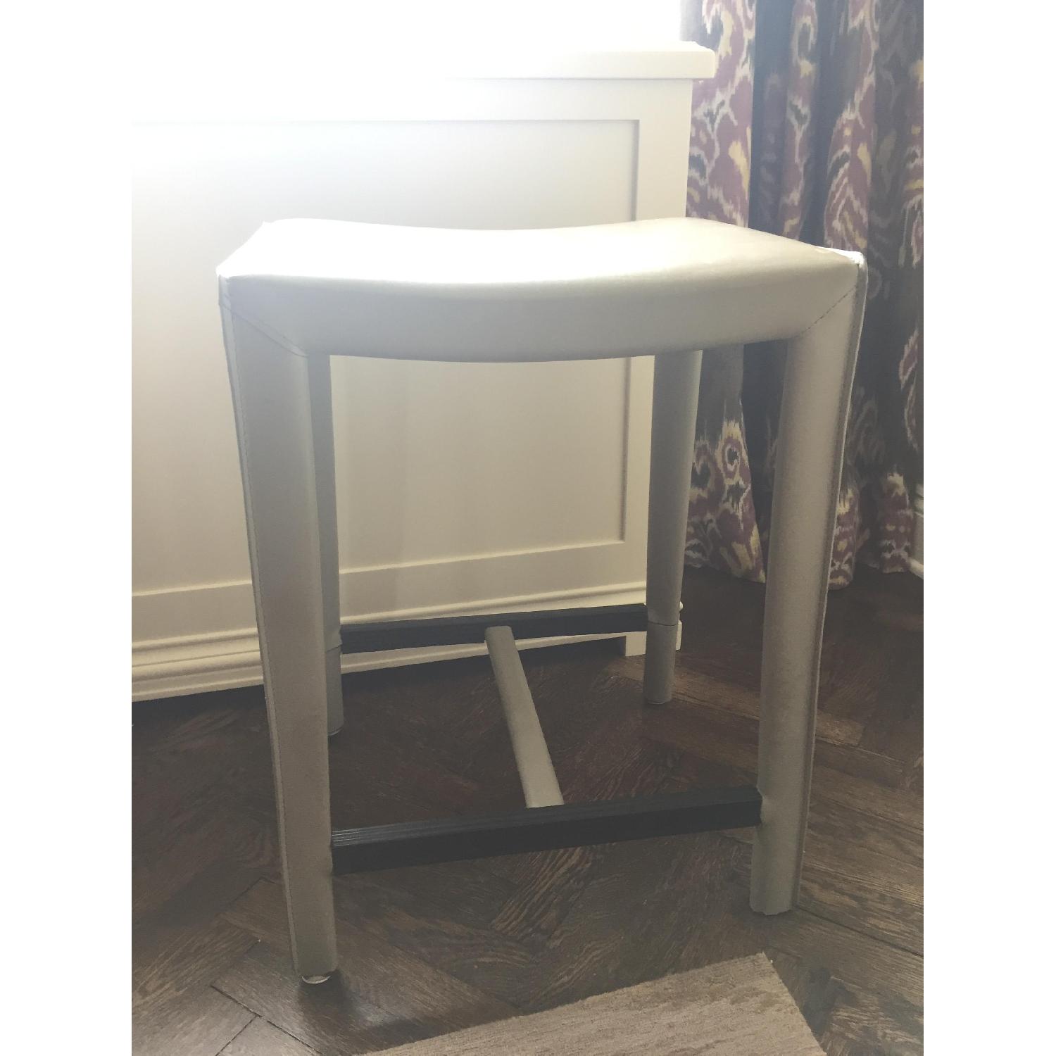 Crate & Barrel Leather Counter Stools - image-3