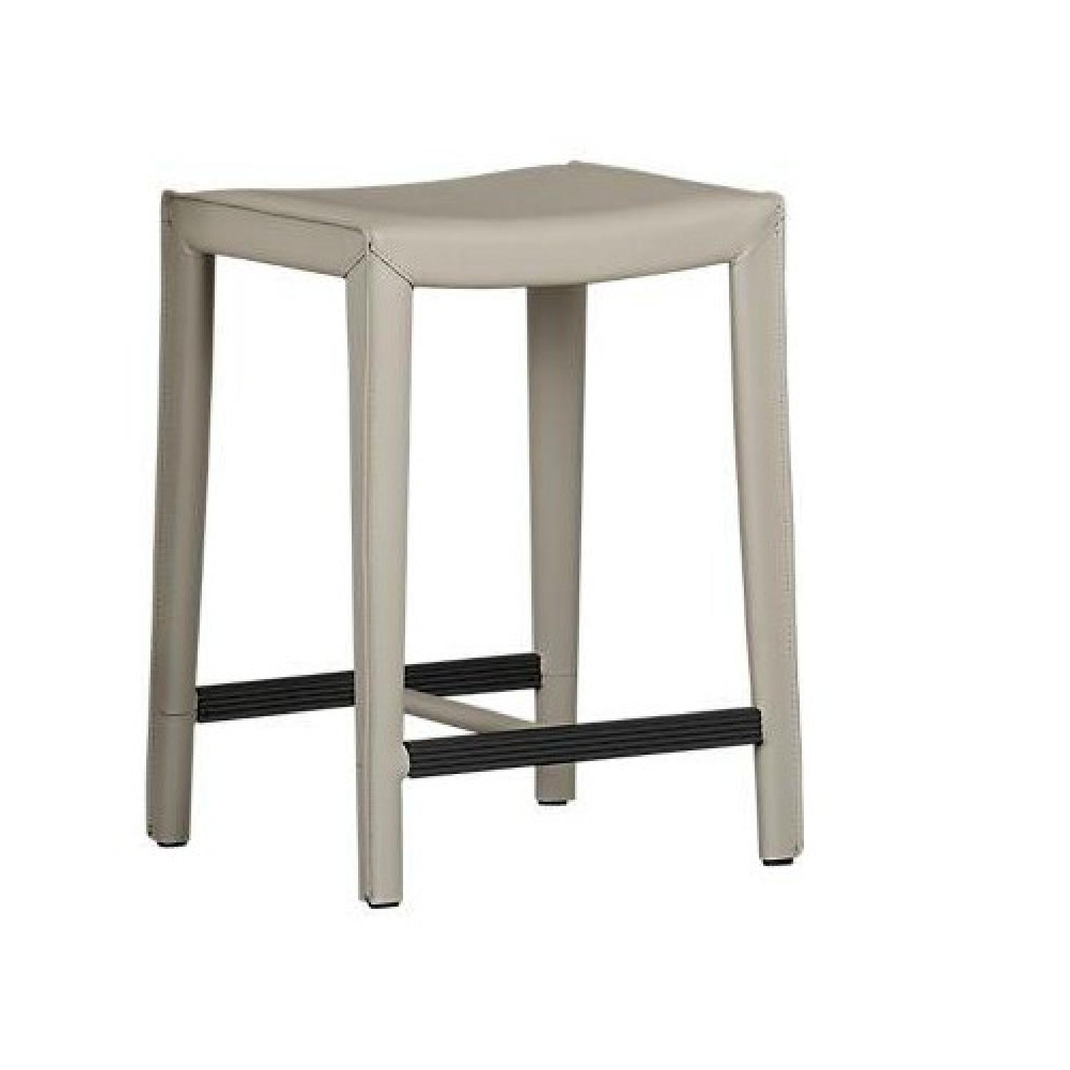 Crate & Barrel Leather Counter Stools - image-0