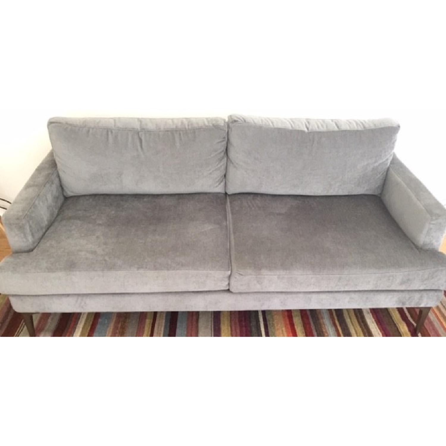 West Elm Andes Sofa in Grey Velvet - image-2
