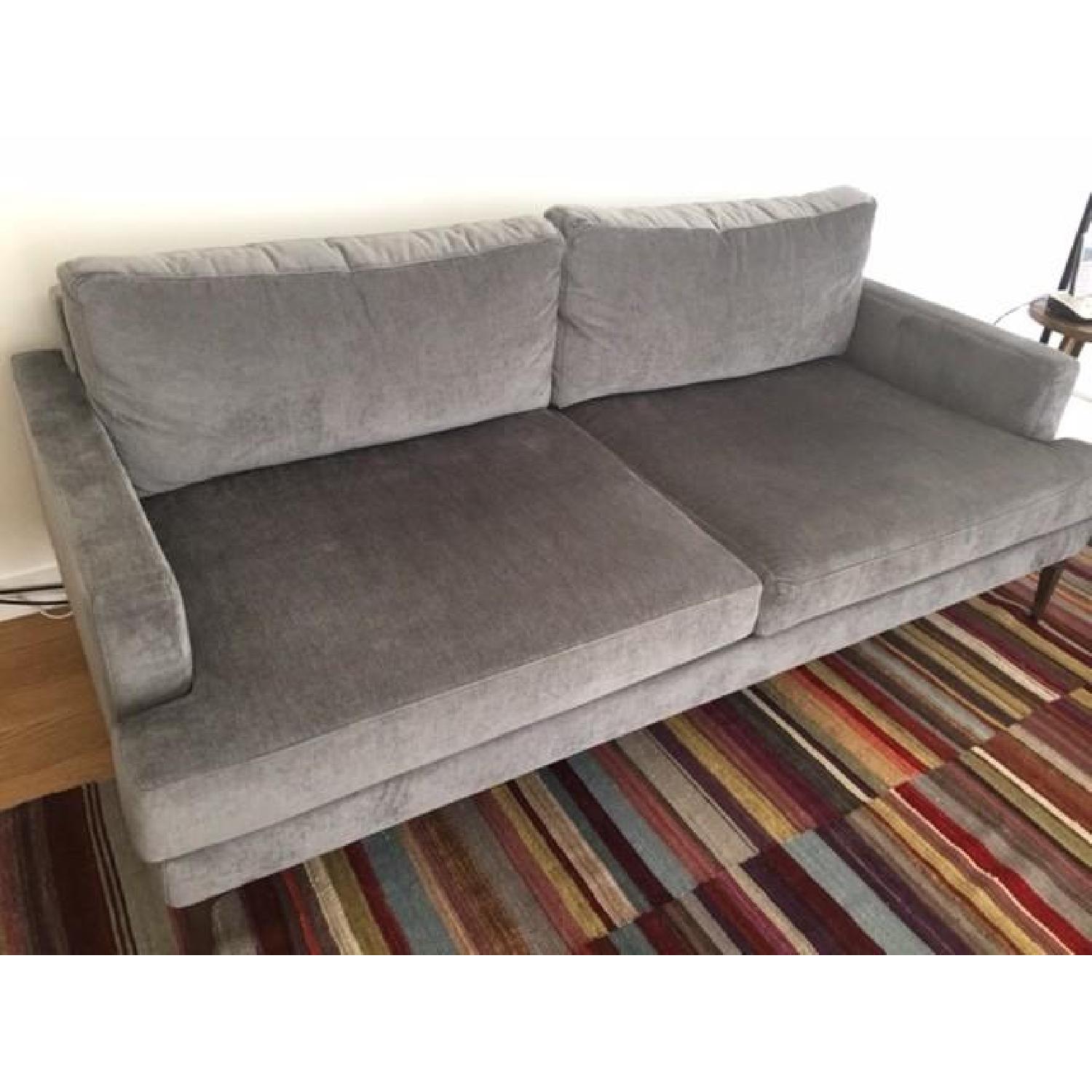West Elm Andes Sofa in Grey Velvet - image-3