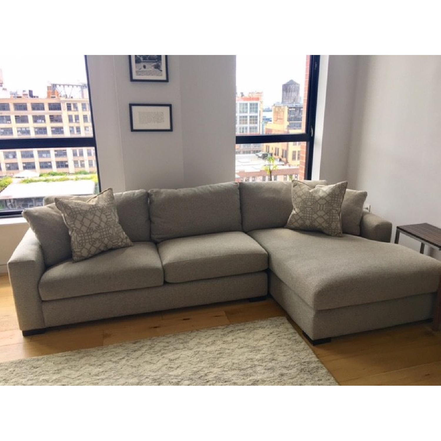 Room & Board Metro Sofa w/ Chaise in Tatum Grey Boucle - image-1