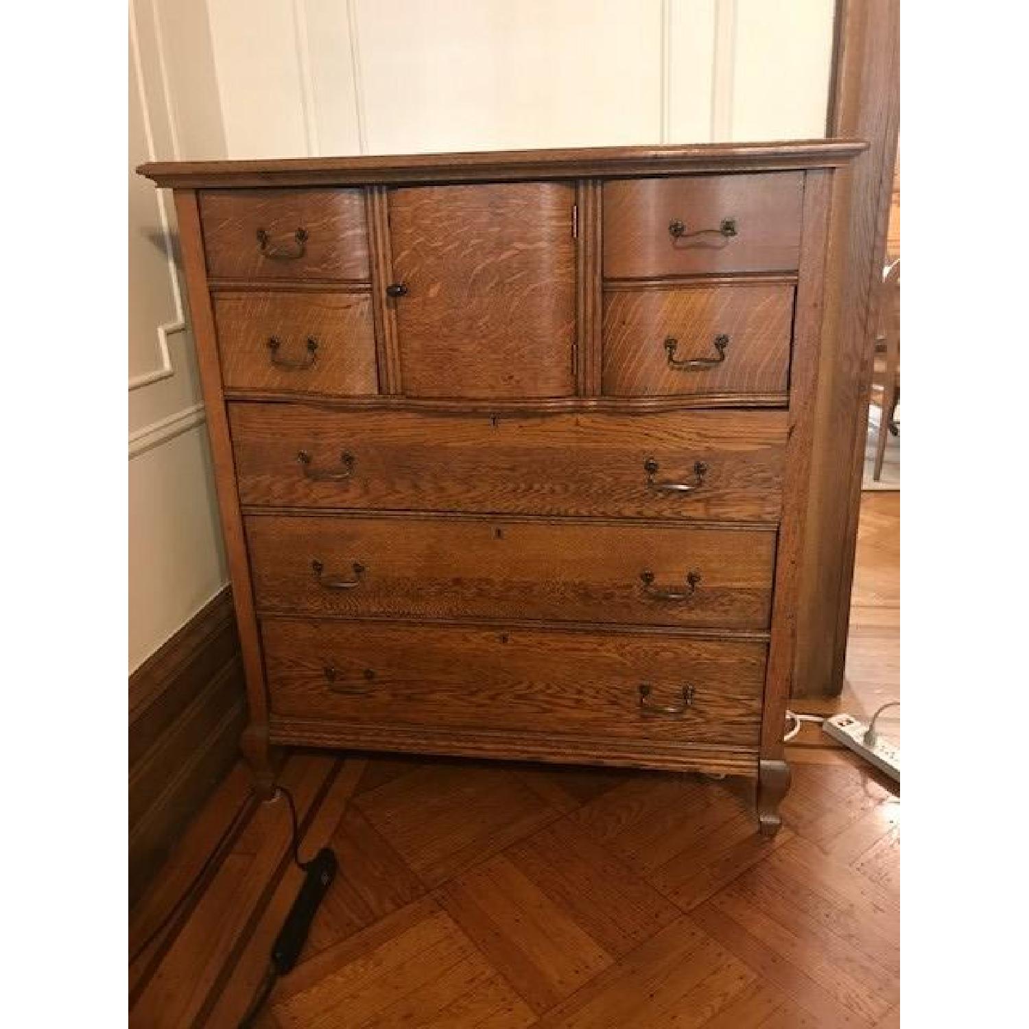 Antique Oak Refinished Dresser AptDeco