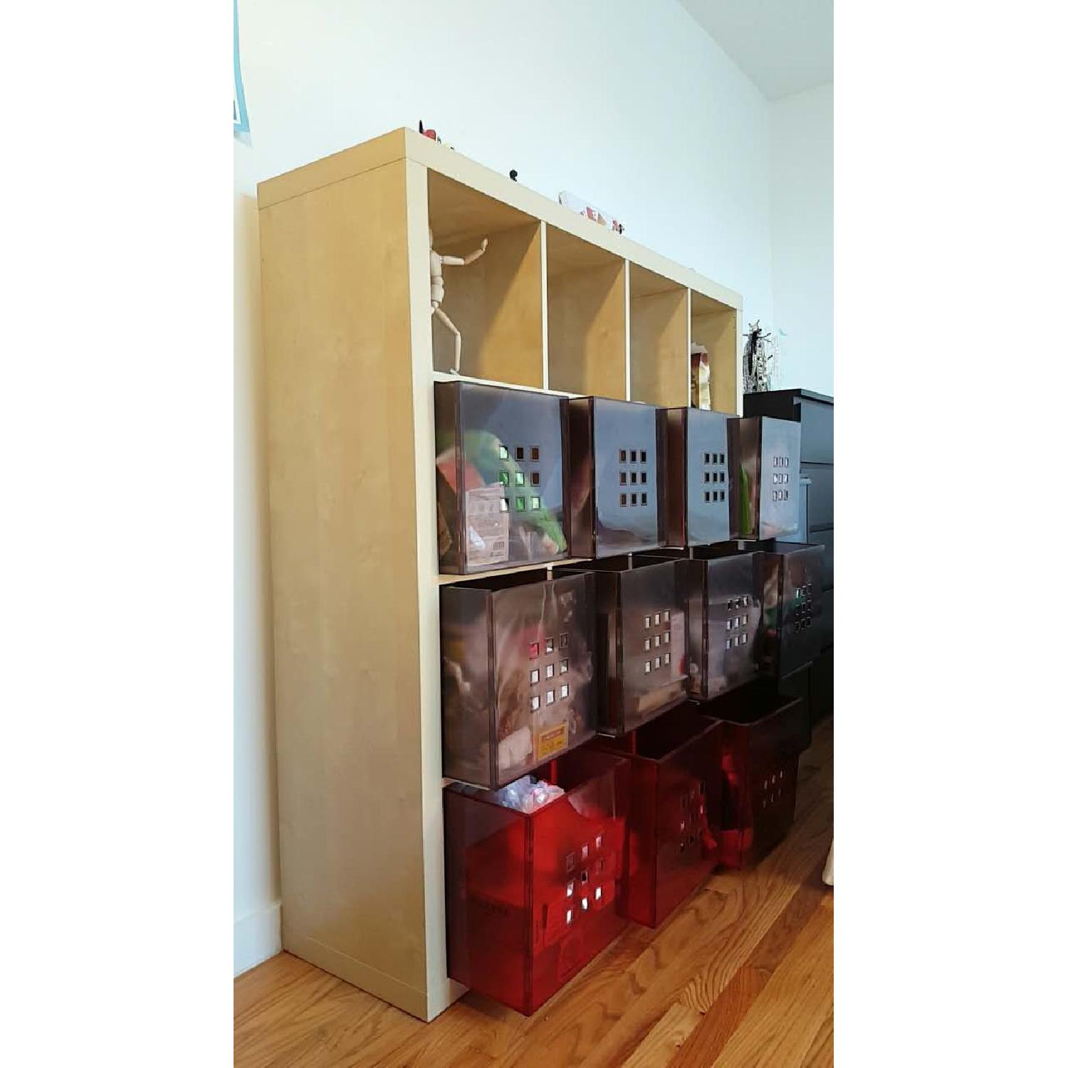 Ikea Beige Wooden Cubby Shelves - image-2