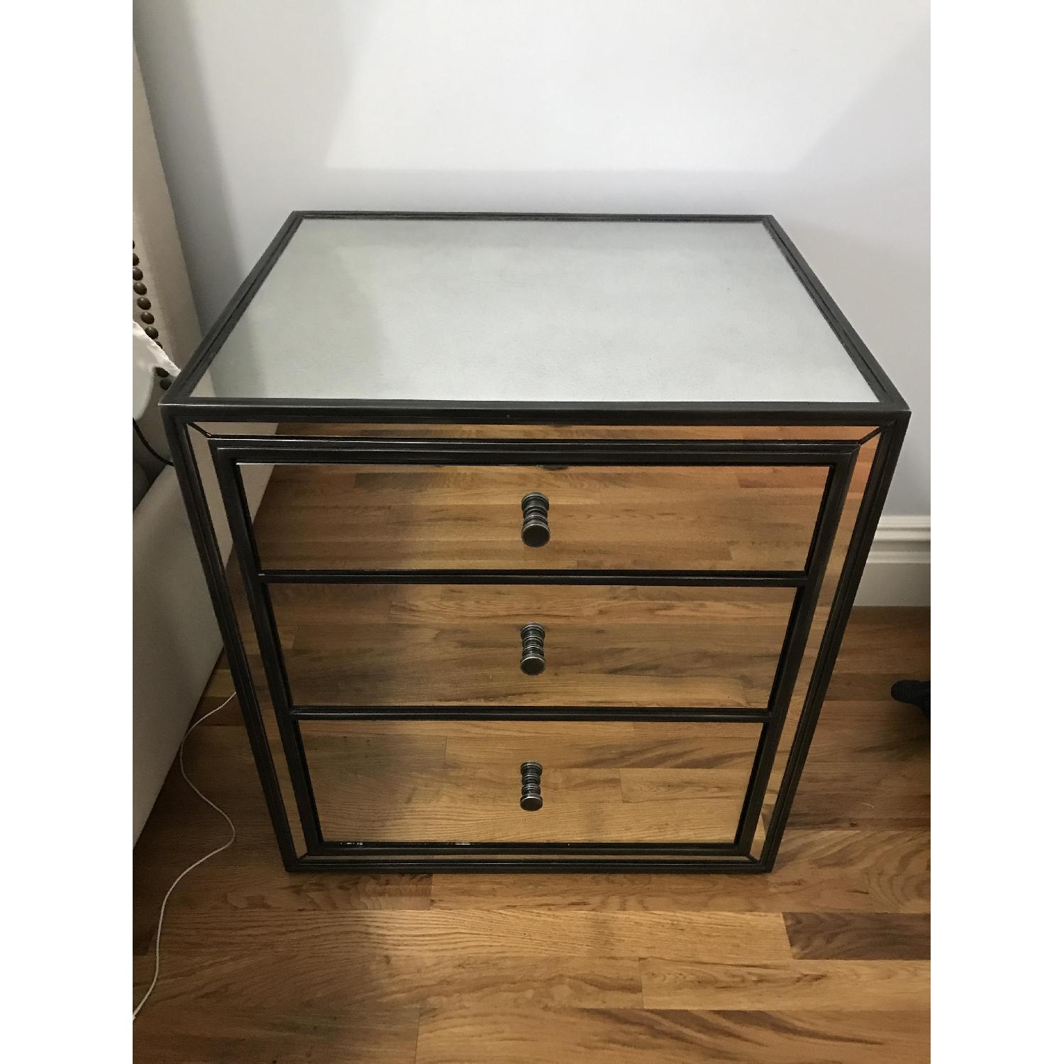 Restoration Hardware Strand Mirrored Closed Nightstand - image-1