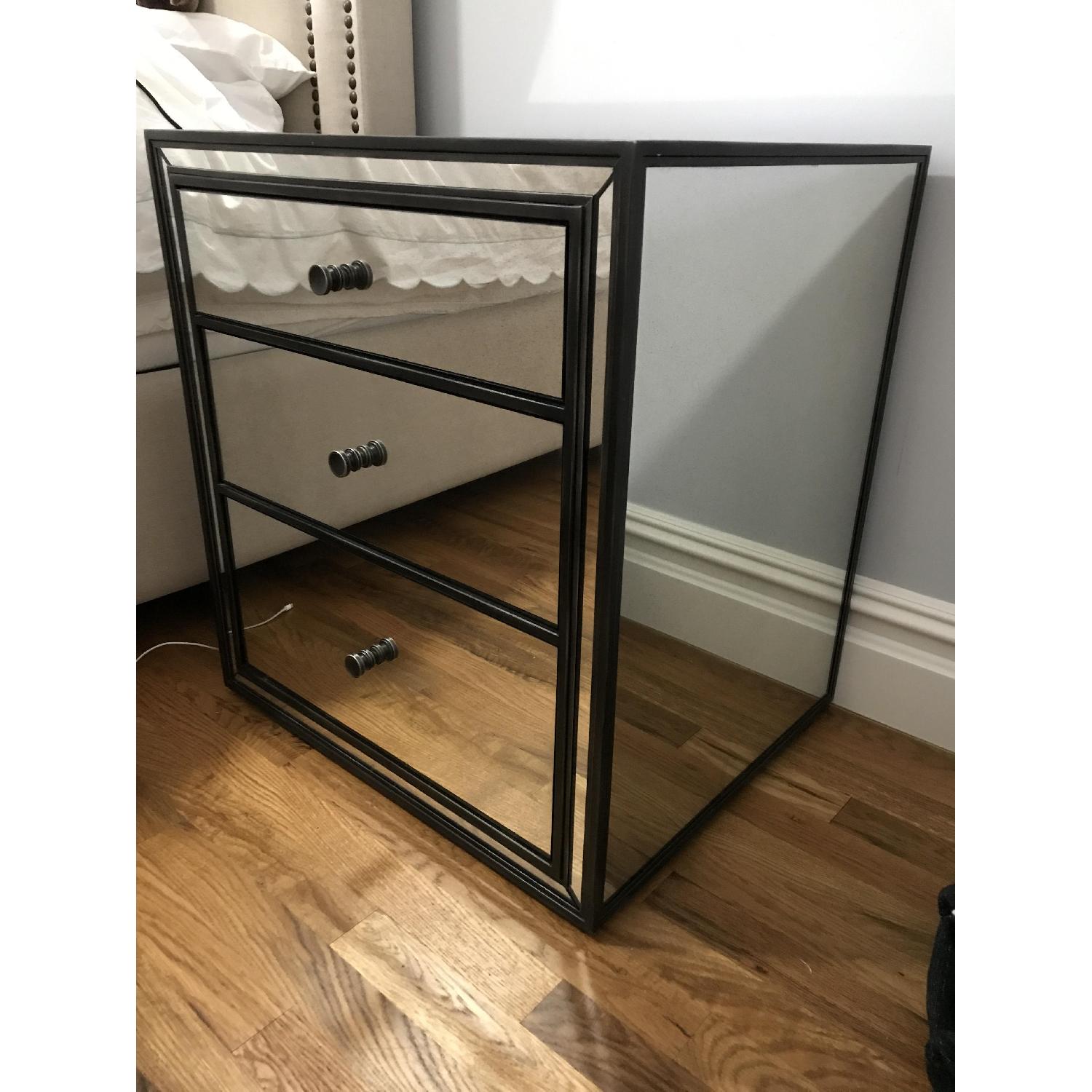 Restoration Hardware Strand Mirrored Closed Nightstand - image-2