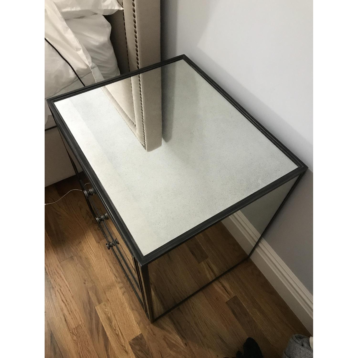 Restoration Hardware Strand Mirrored Closed Nightstand - image-3