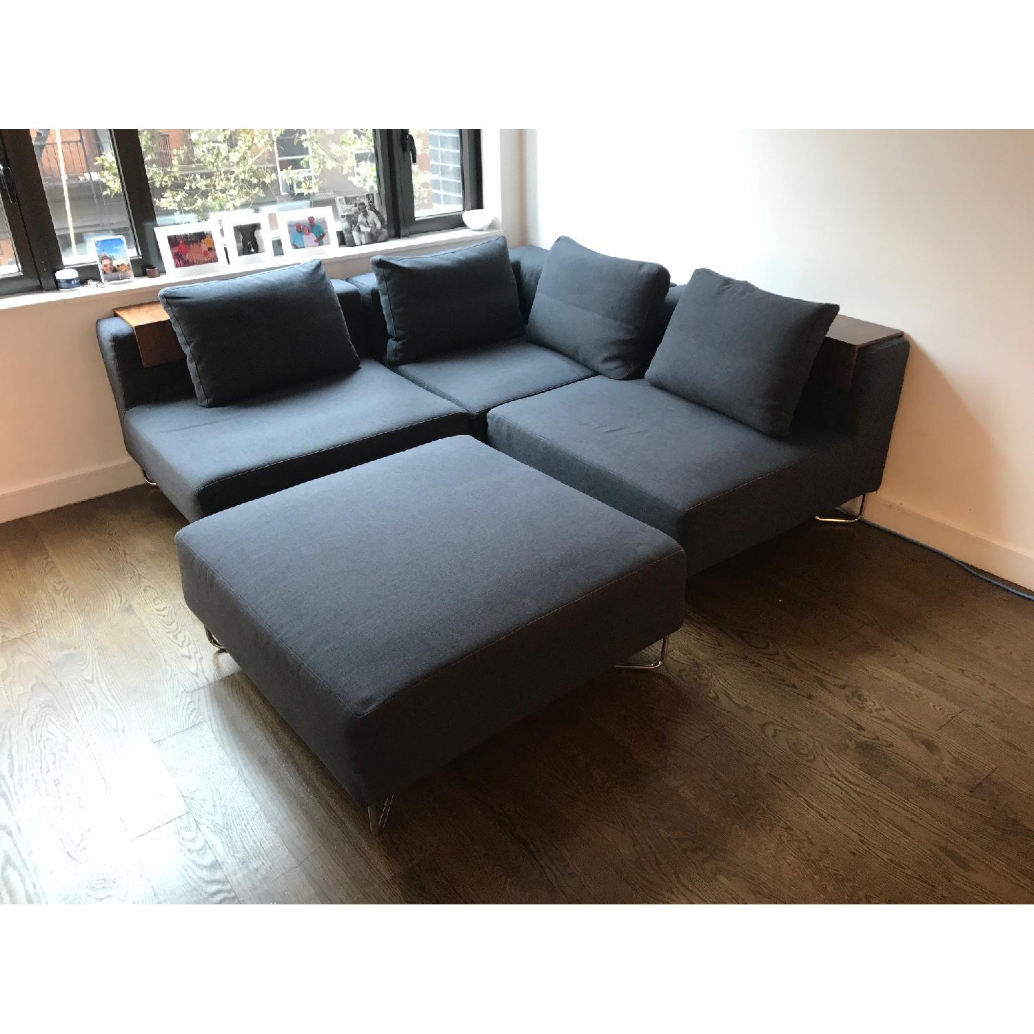 CB2 Lotus 4-Piece Grey Sectional Sofa - image-3