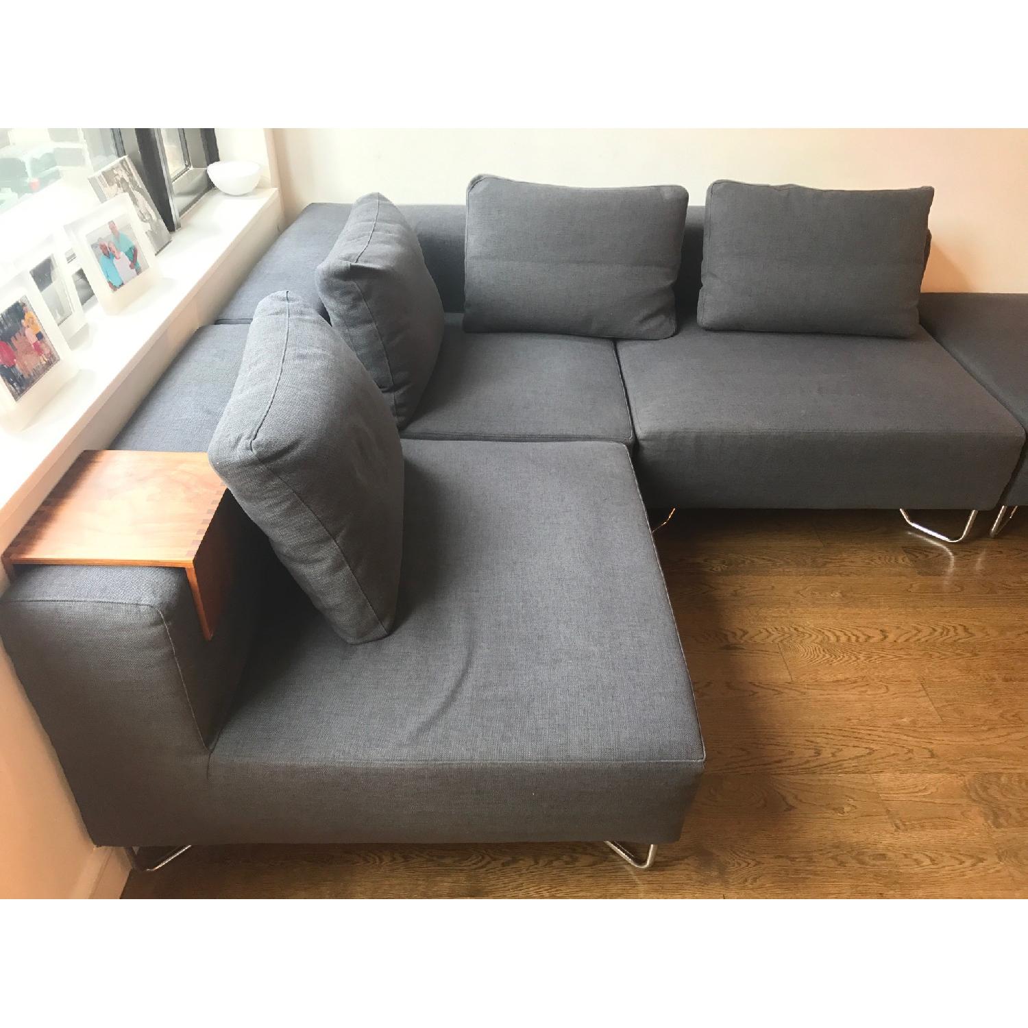 CB2 Lotus 4-Piece Grey Sectional Sofa - image-4